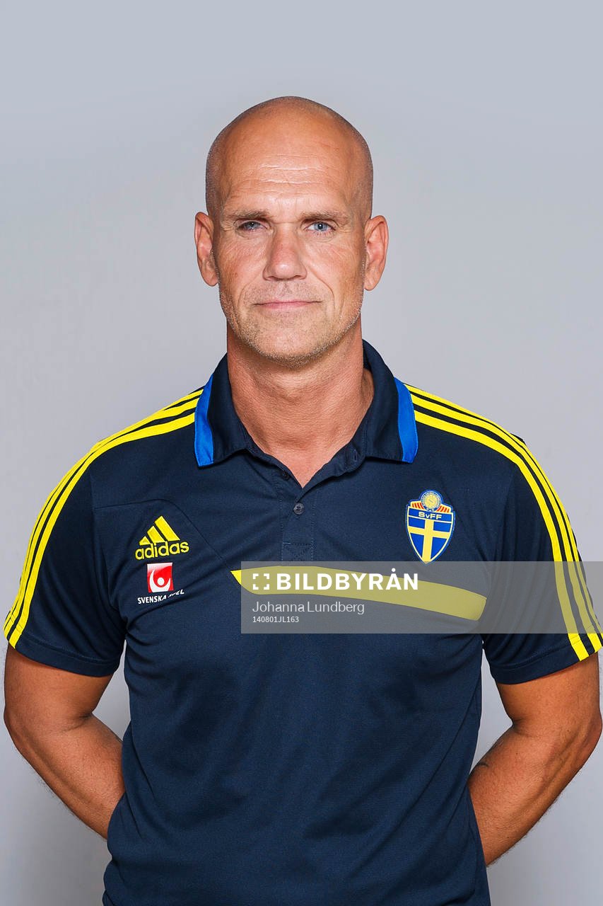 Peter Reiman, målvaktstränare i P15/99-landslaget, poserar för ett porträtt den 1 augusti 2014 i Stockholm.