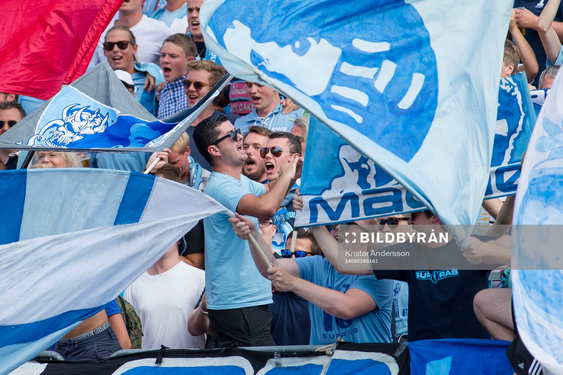 Malmö supportrar före fotbollsmatchen i Allsvenskan
