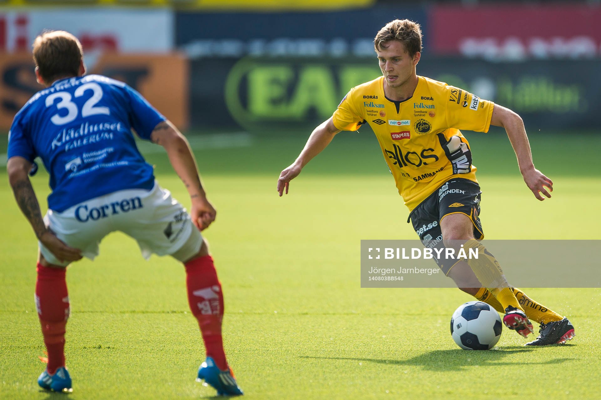 Elfsborgs Adam Lundqvist under fotbollsmatchen i Allsvenskan mellan Elfsborg och Åtvidaberg den 3 augusti 2014 i Borås.