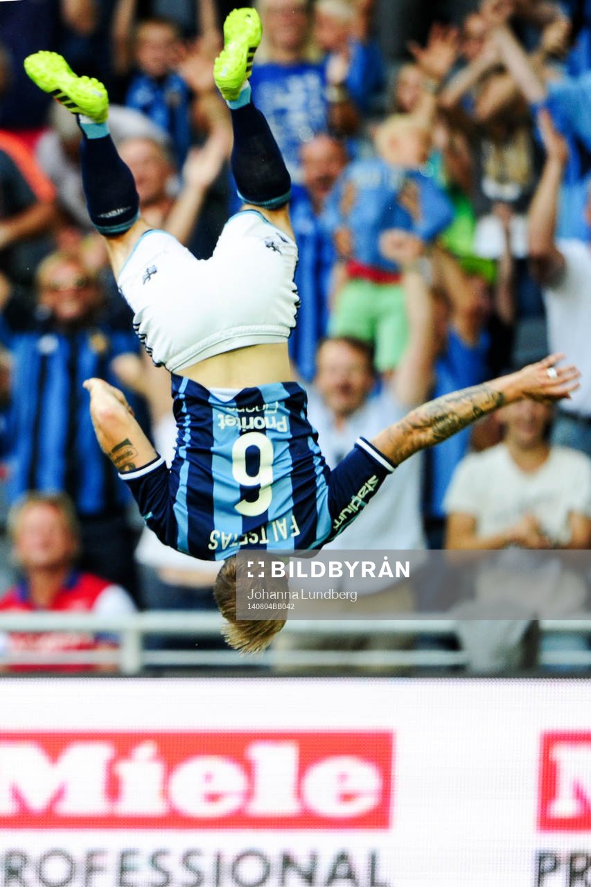 Djurgårdens Aleksander Faltsetas jublar
