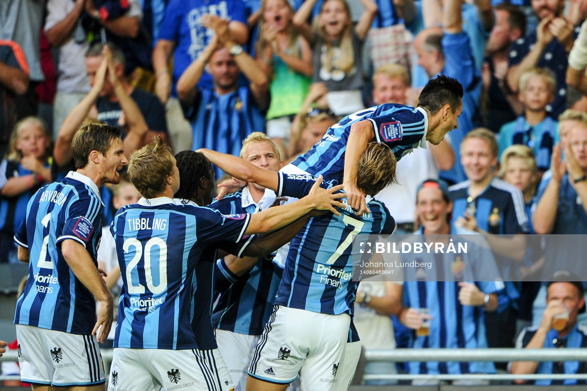 Djurgårdens Aleksander Faltsetas jublar