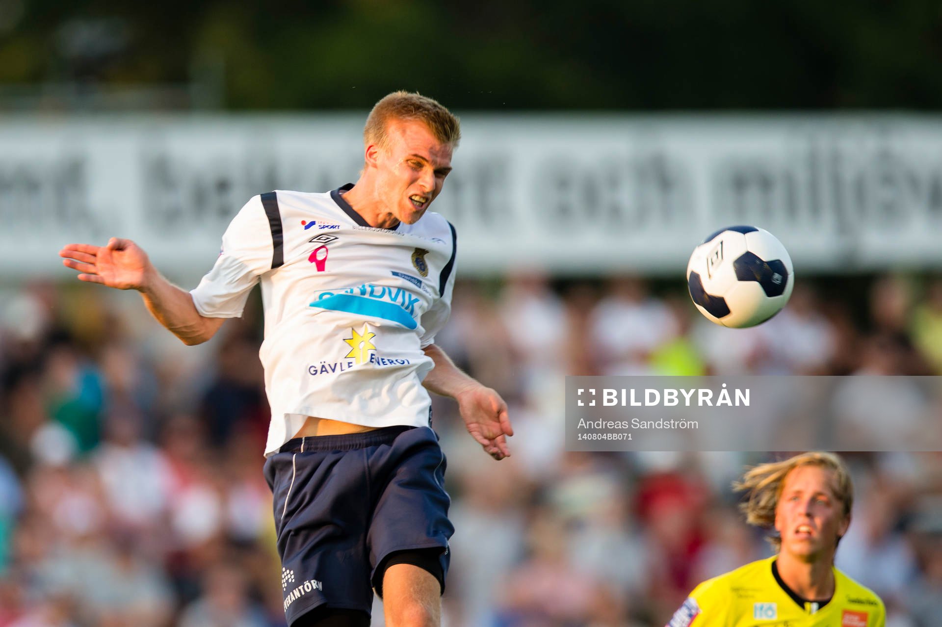 Gefles Robin Nilsson under fotbollsmatchen i Allsvenskan mellan Gefle och Mjällby den 4 Augusti 2014 i Gävle. 
