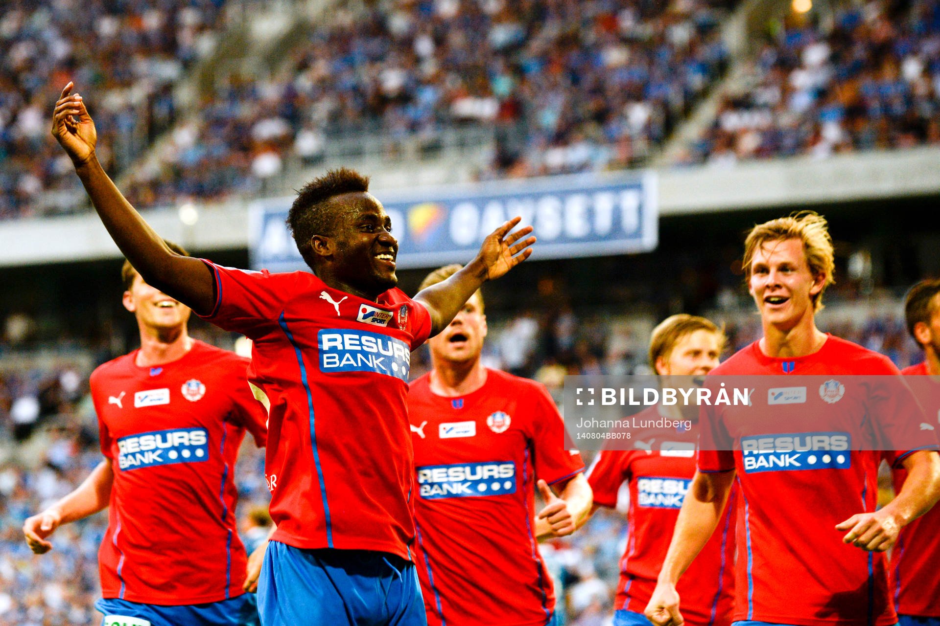 Helsingborgs David Accam jublar
