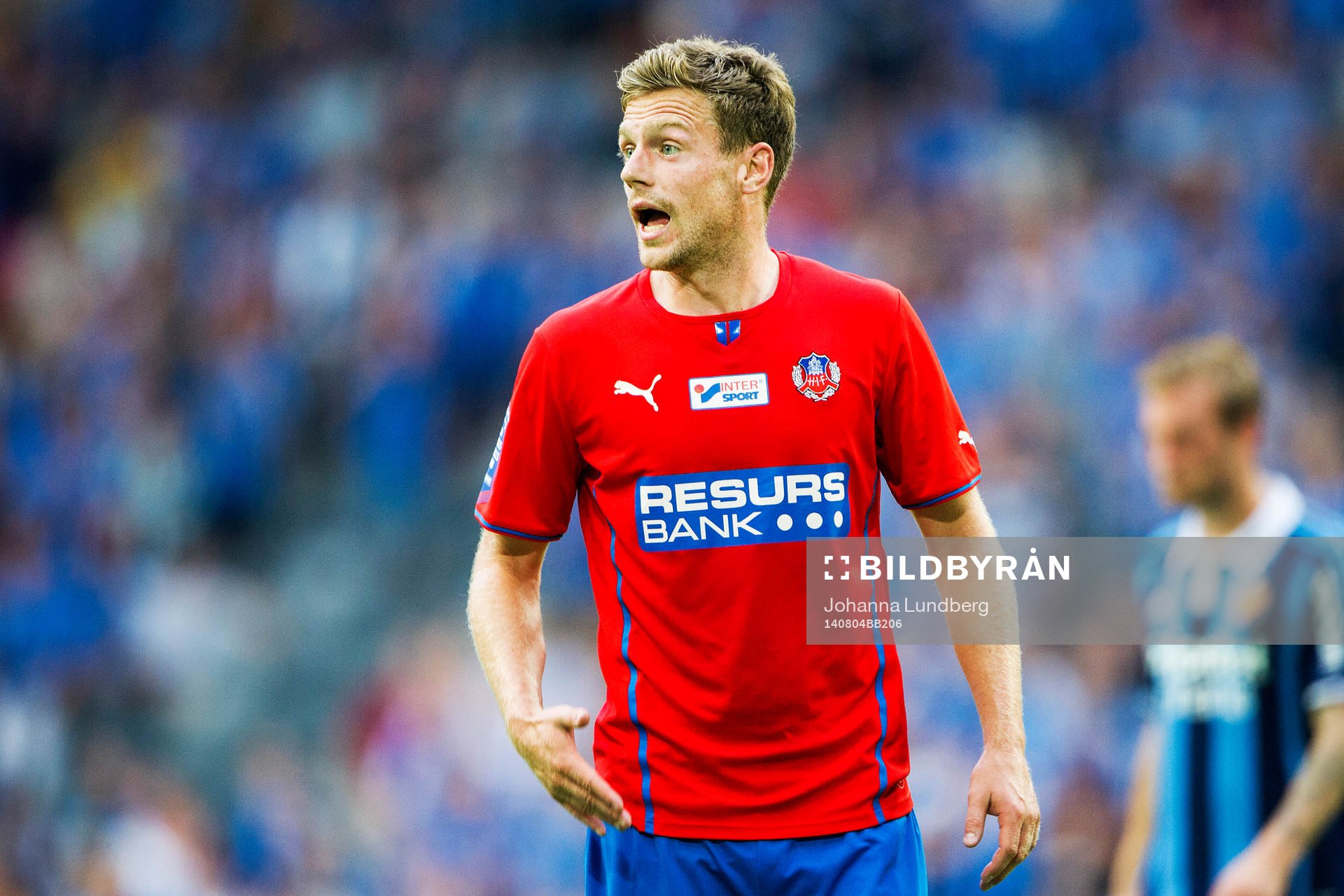 Helsingborgs Arnór Smárason under fotbollsmatchen i Allsvenskan mellan Djurgården och Helsingborg den 4 augusti  2014 i Stockholm. 