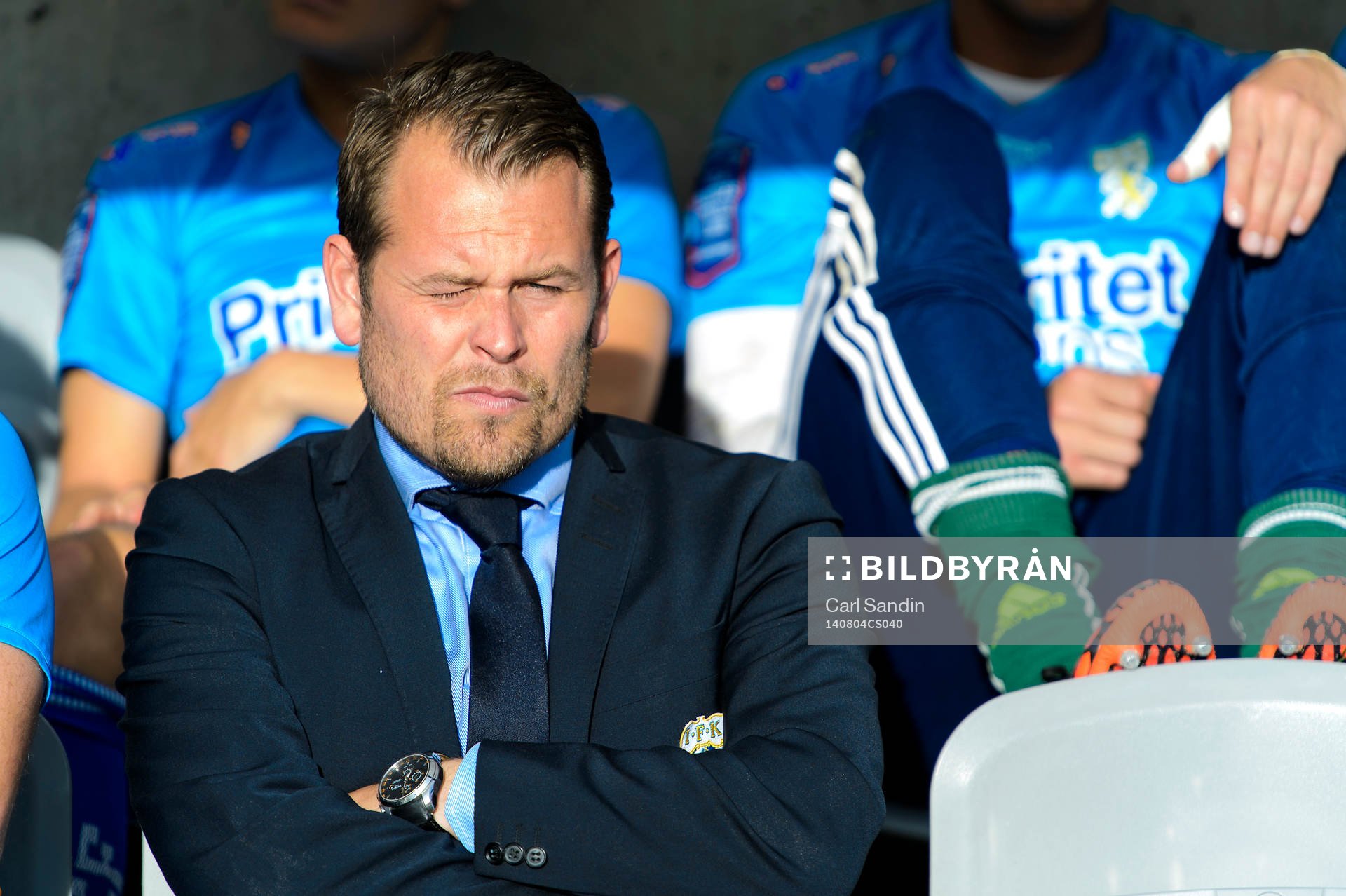 IFK Göteborgs tränare Mikael Stahre innan fotbollsmatchen i Allsvenskan mellan IFK Göteborg och AIK den 4 augusti 2014 i Göteborg.