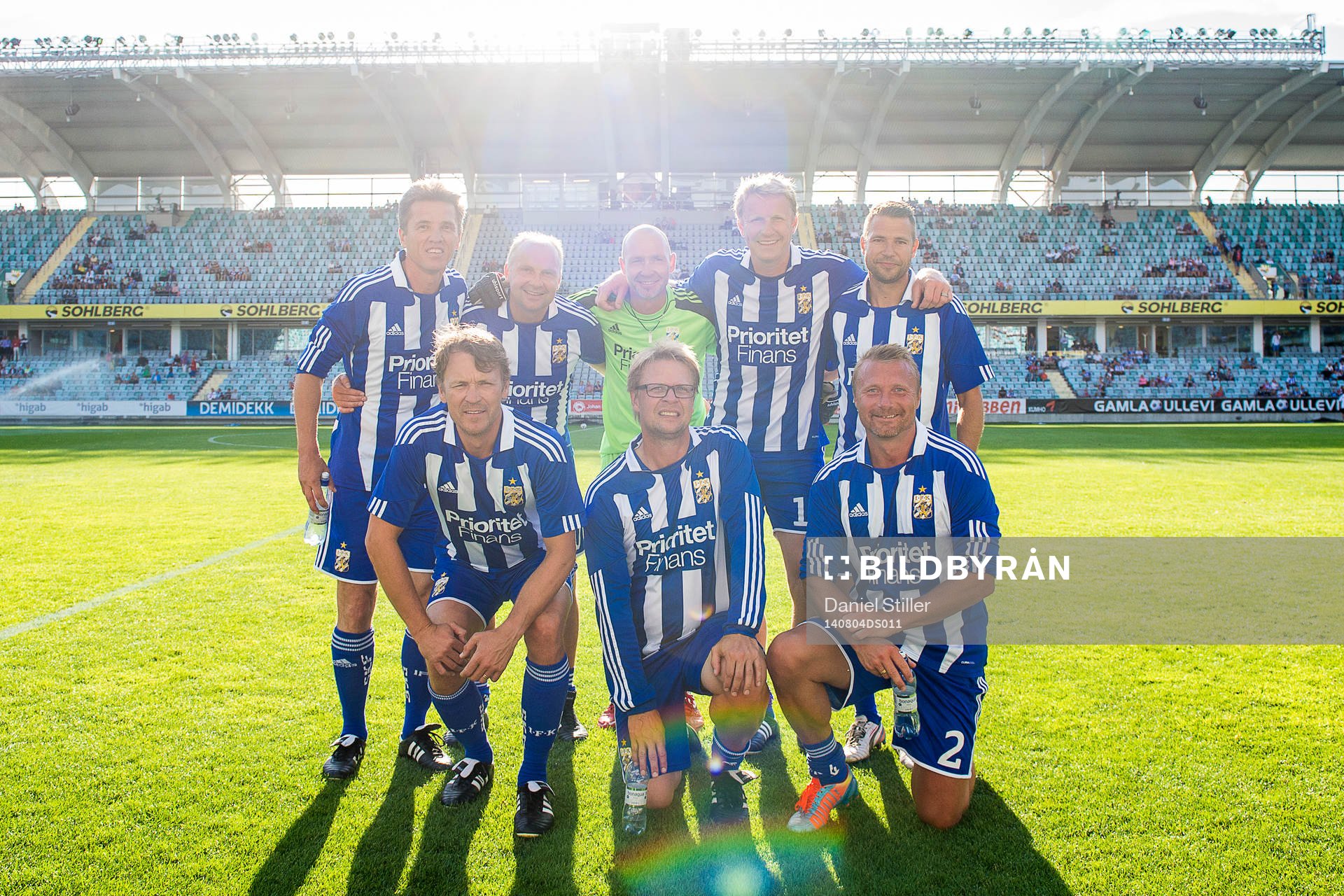 IFK Göteborgs lag i veteranmatchen innan fotbollsmatchen i Allsvenskan mellan IFK Göteborg och AIK den 4 augusti 2014 i Göteborg.