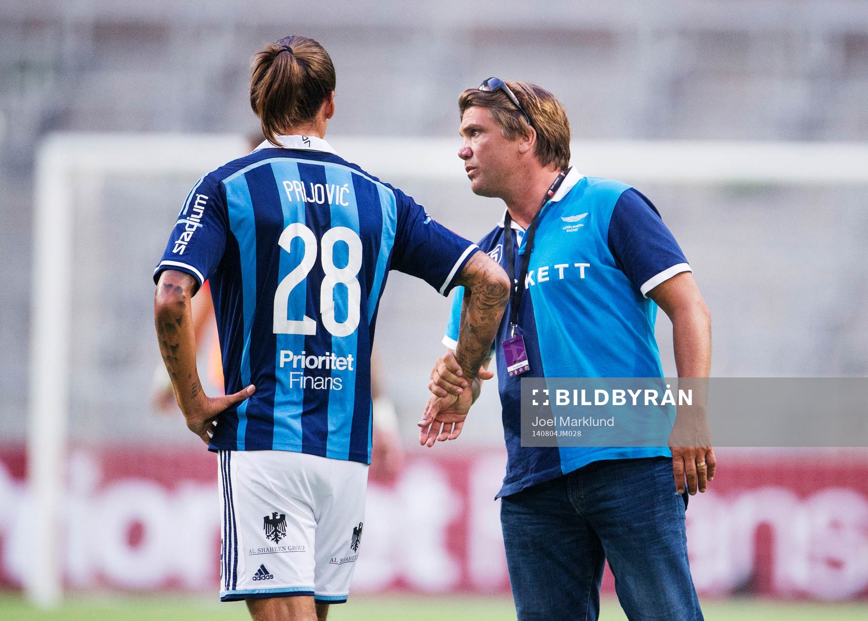 Djurgårdens Aleksandar Prijovic och sportchef Bo Andersson