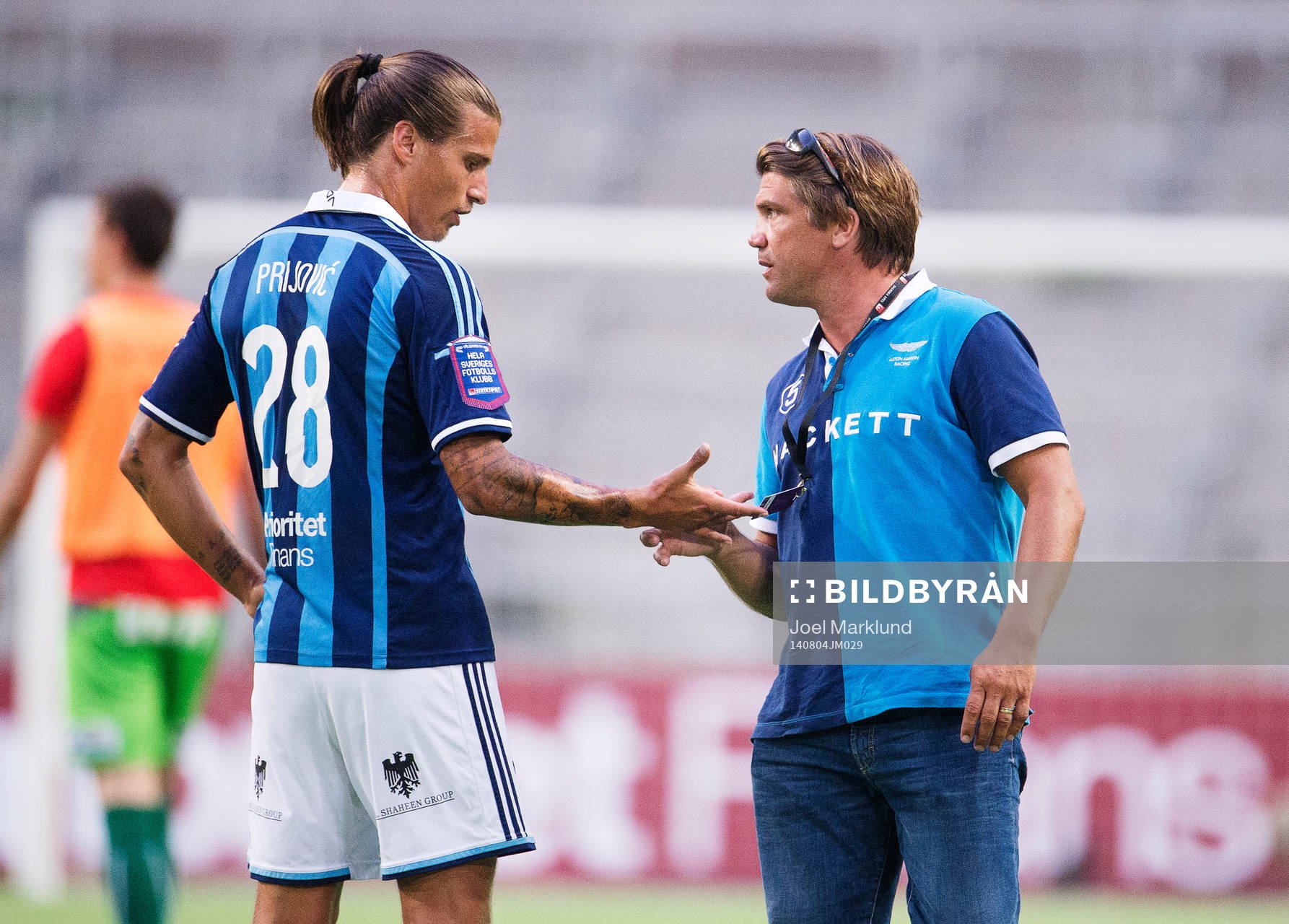 Djurgårdens Aleksandar Prijovic och sportchef Bo Andersson