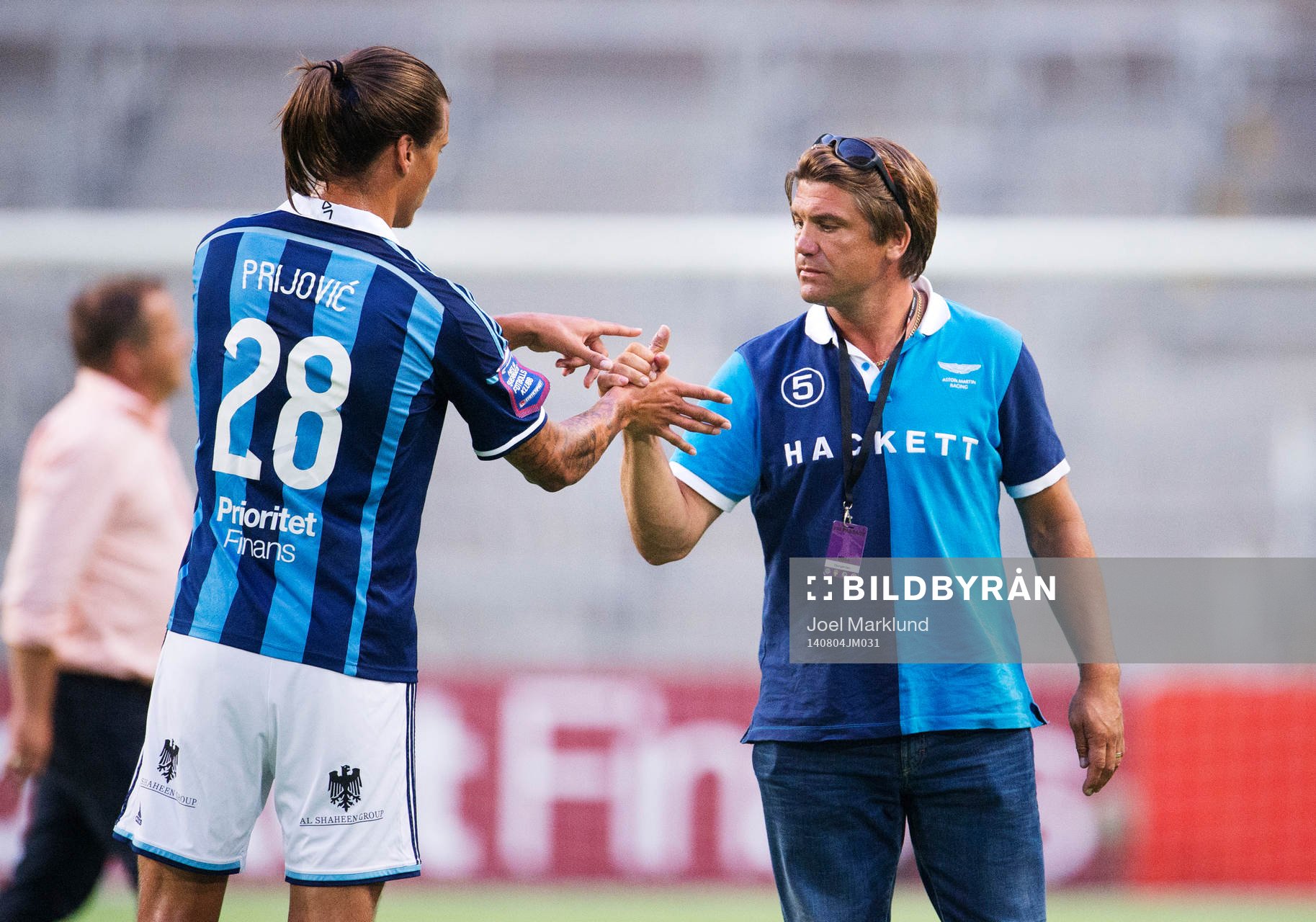 Djurgårdens Aleksandar Prijovic och sportchef Bo Andersson