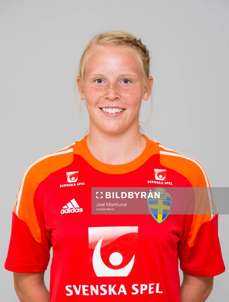 Agnes Granberg, spelare i F15/99-landslaget i fotboll, poserar för ett porträtt den 6 augusti 2014 i Stockholm.