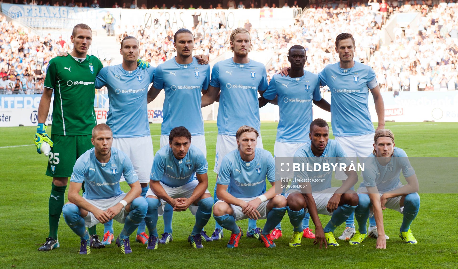 Malmö FFs lagbild målvakt Robin Olsen, Markus Halsti,