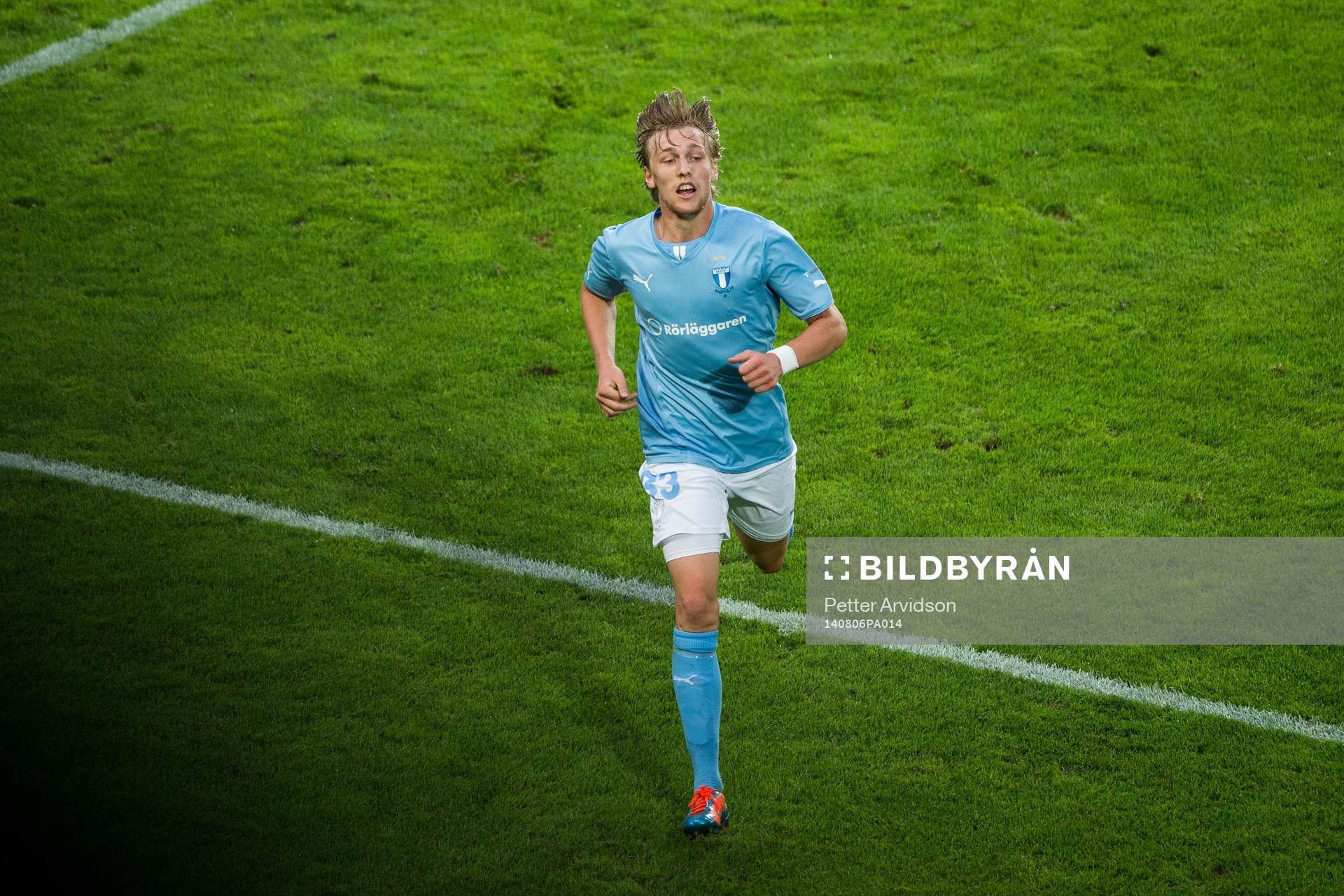 Malmö FFs Emil Forsberg under fotbollsmatchen i kvalet till Champions League mellan Malmö FF och Sparta Prag den 6 augusti 2014 i Malmö.