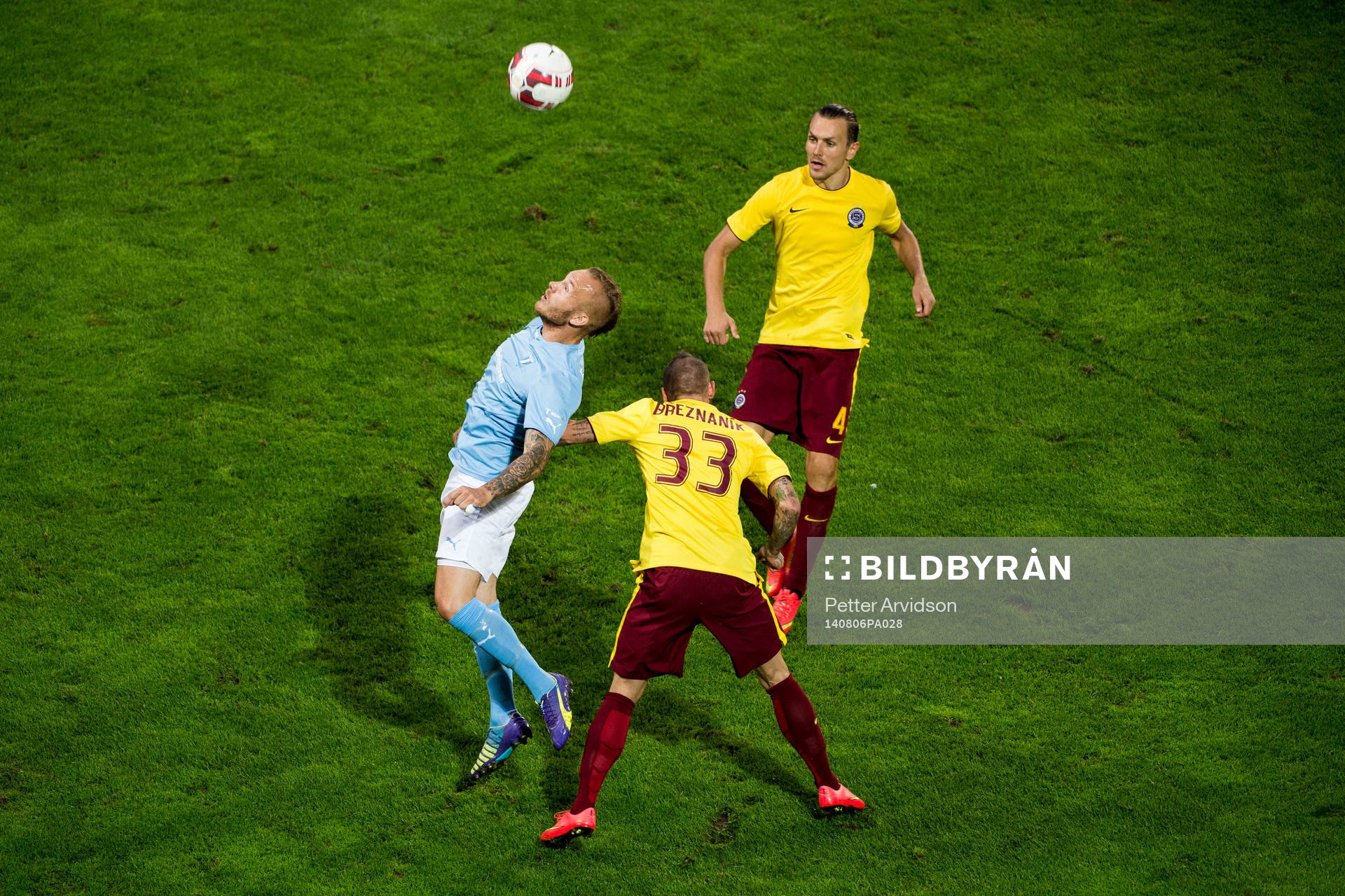 Malmö FFs Magnus Eriksson mot Sparta Prags Michal