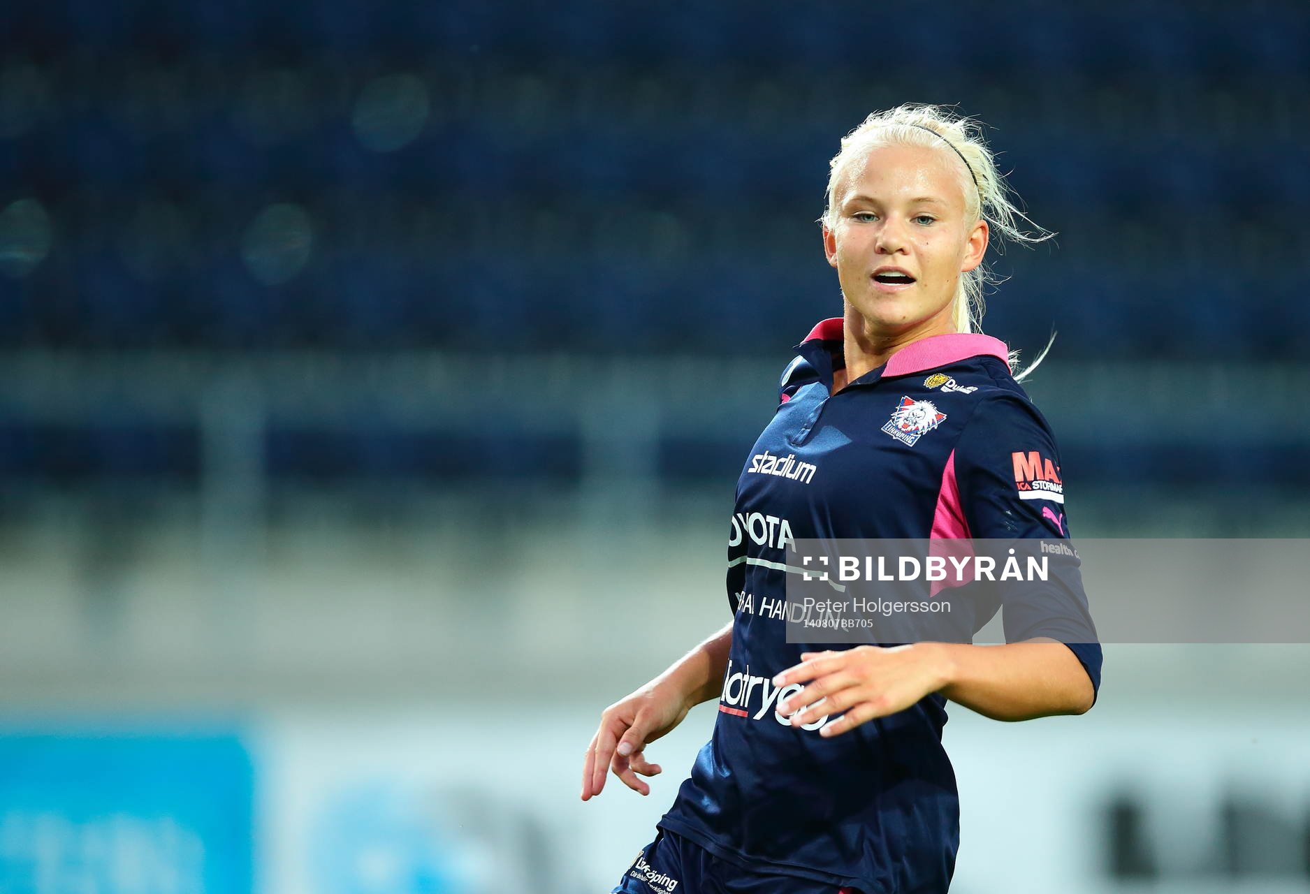 Linköpings Pernille Harder under finalen i Svenska Cupen mellan Linköping och Kristianstad den 07 augusti 2014 i Linköping.