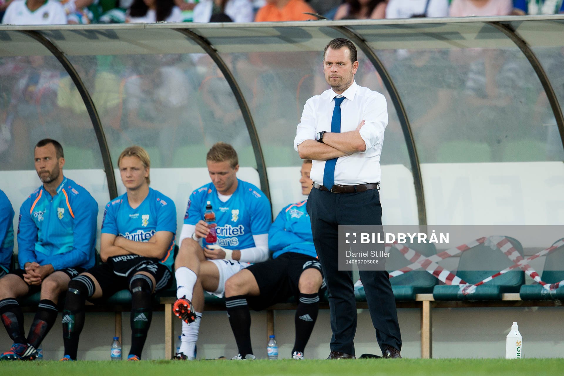 under fotbollsmatchen i kvalet till Europa League mellan Rio Ave och IFK Göteborg den 7 augusti 2014 i Vila do Conde.