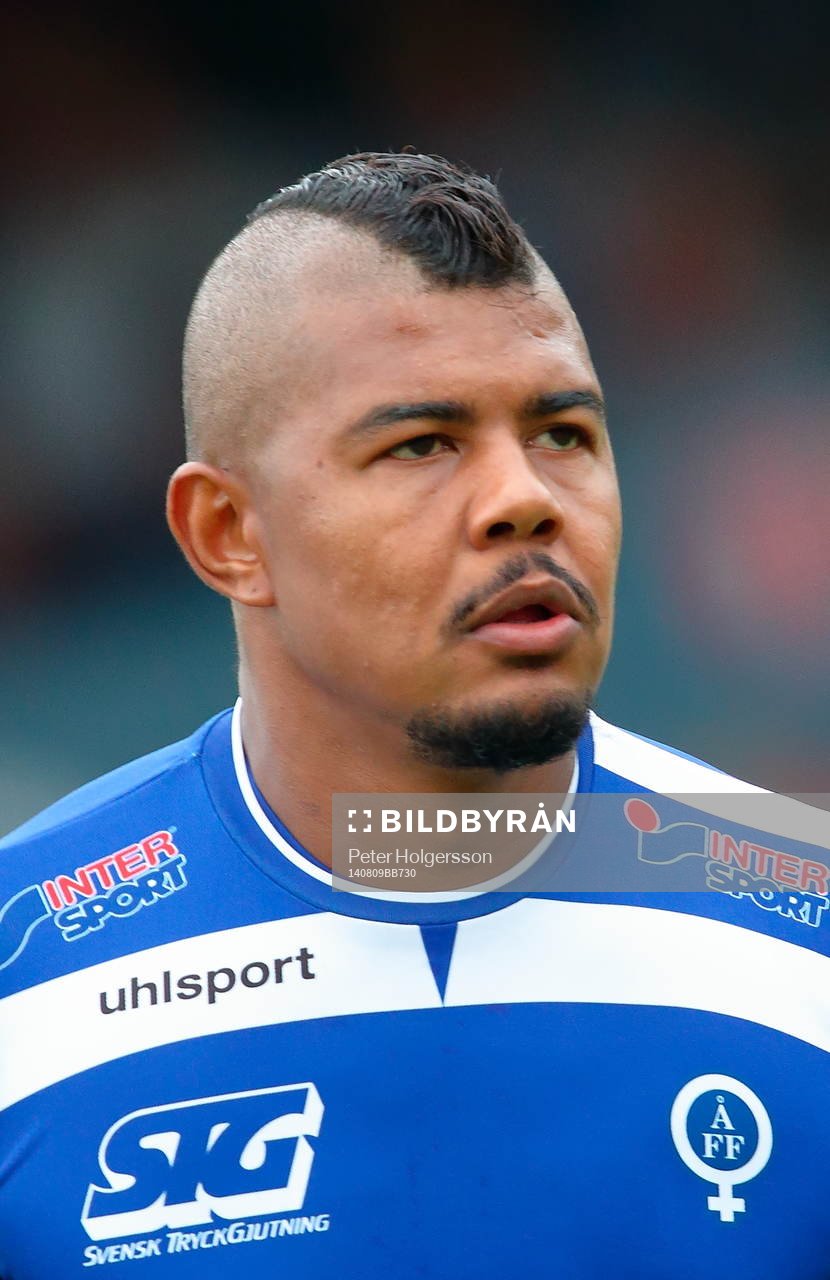 Åtvidabergs Ricardo Santos under fotbollsmatchen i Allsvenskan mellan Åtvidaberg och Kalmar den 09 augusti 2014 i Åtvidaberg.