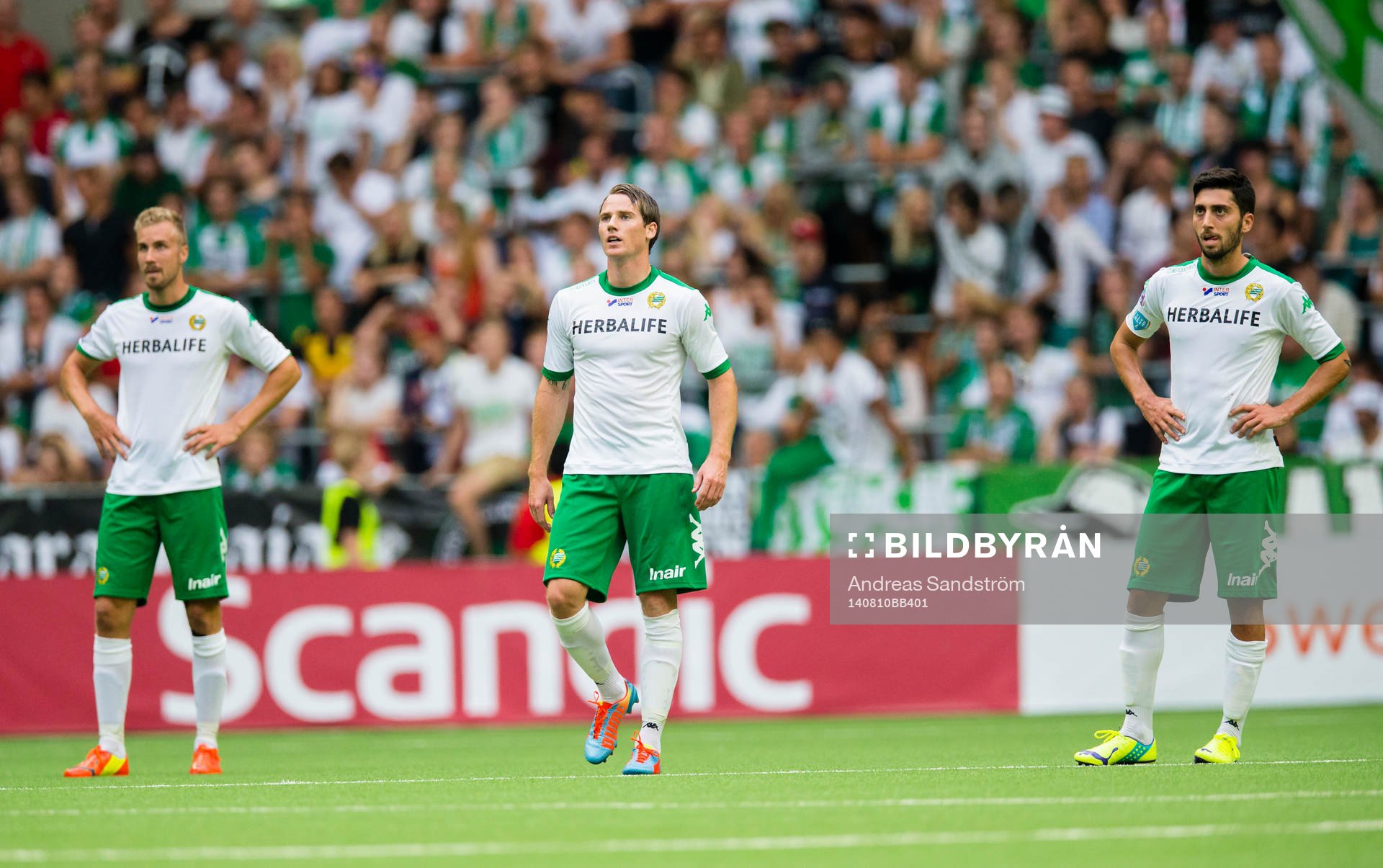 Hammarbys Daniel Theorin (v), Johan Persson och Nahir