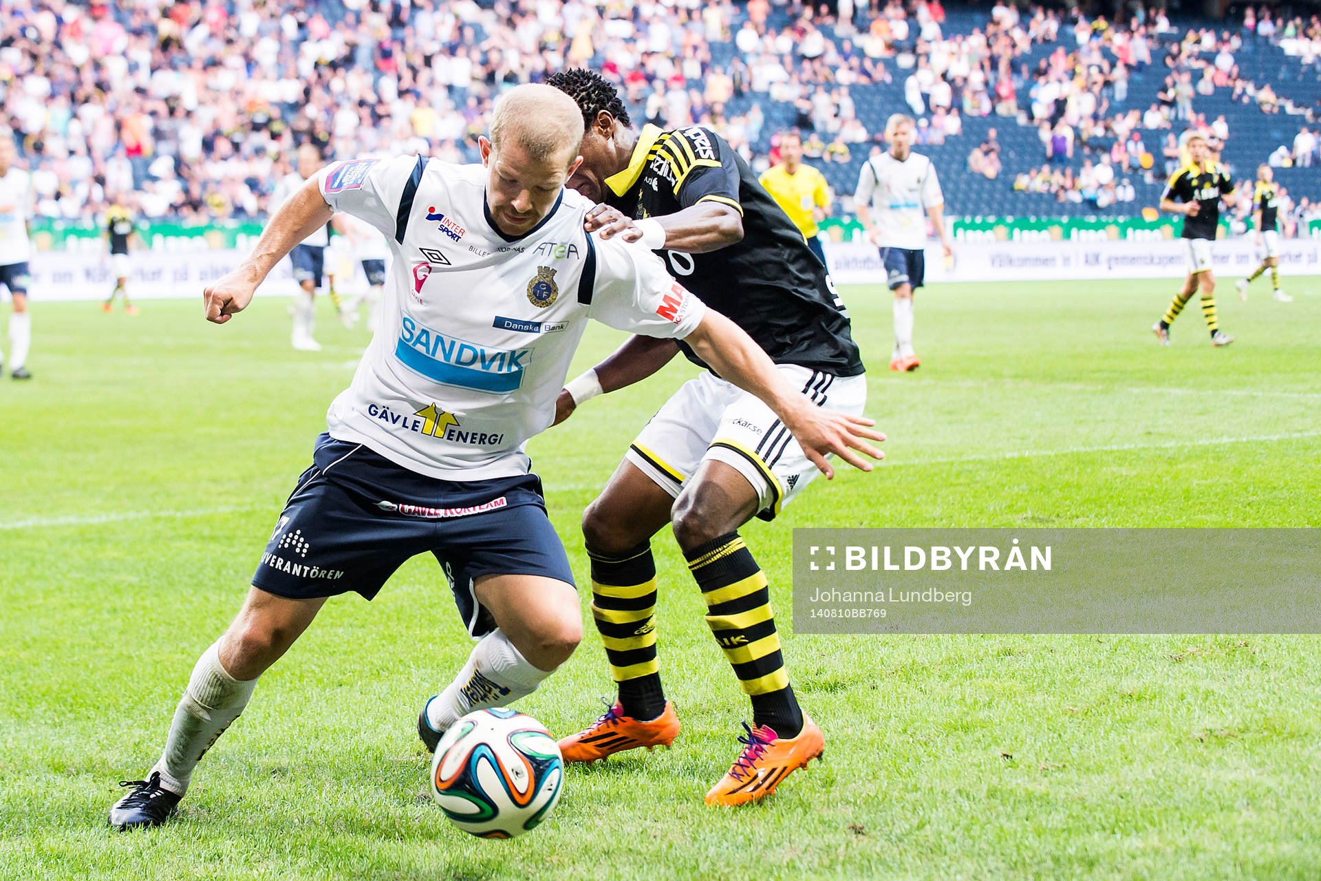 Gefles Jonas Lantto under fotbollsmatchen i Allsvenskan mellan AIK och Gefle den 14 april 2014 i Stockholm. 
