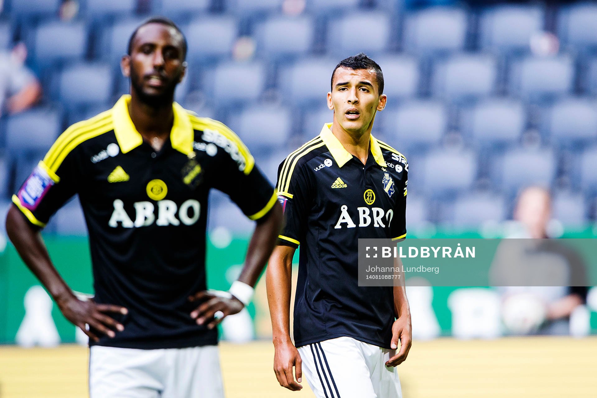 AIK:s Nabil Bahoui under fotbollsmatchen i Allsvenskan mellan AIK och Gefle den 14 april 2014 i Stockholm. 