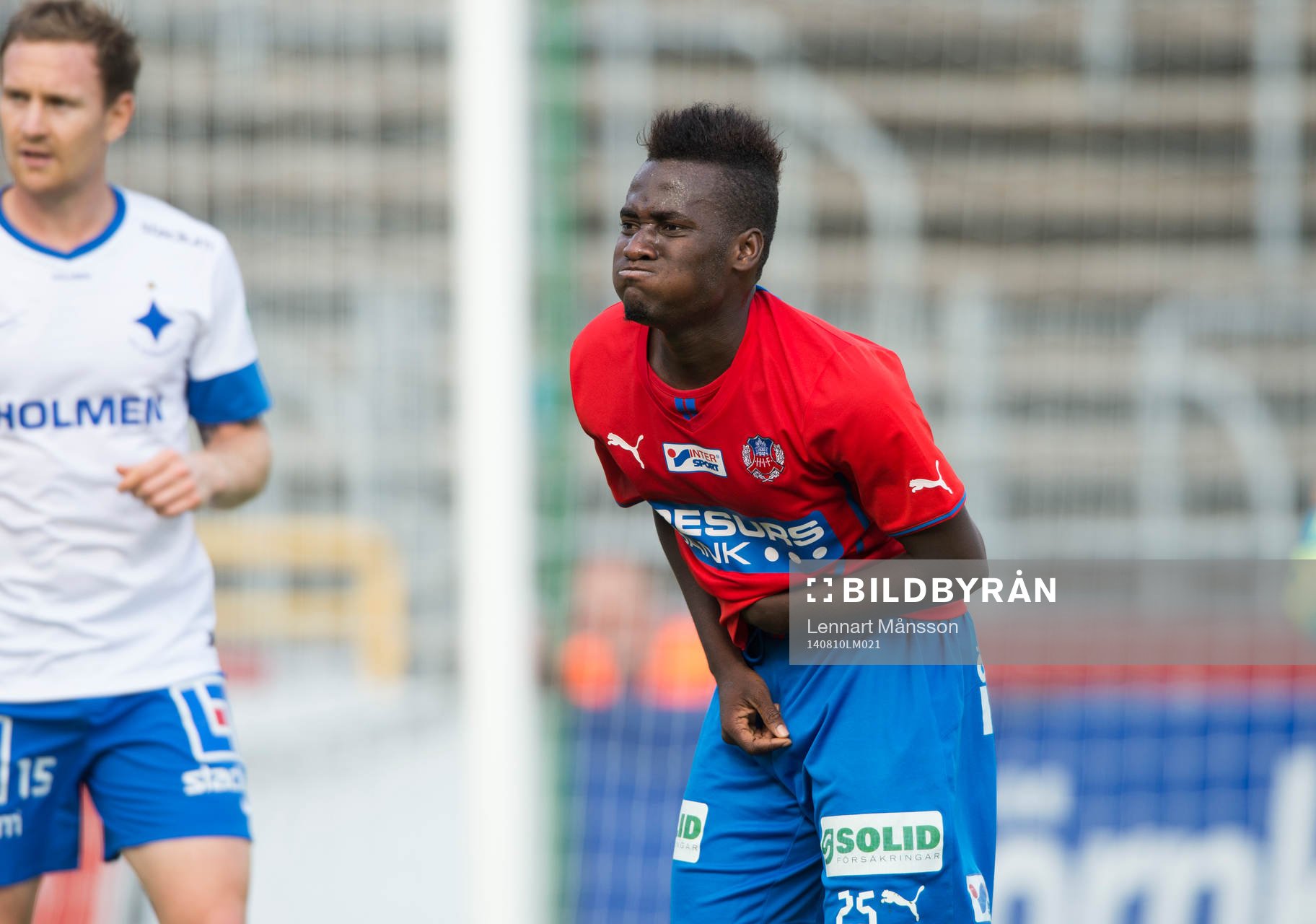 Helsingborgs David Accam i matchen i allsvenskan mellan