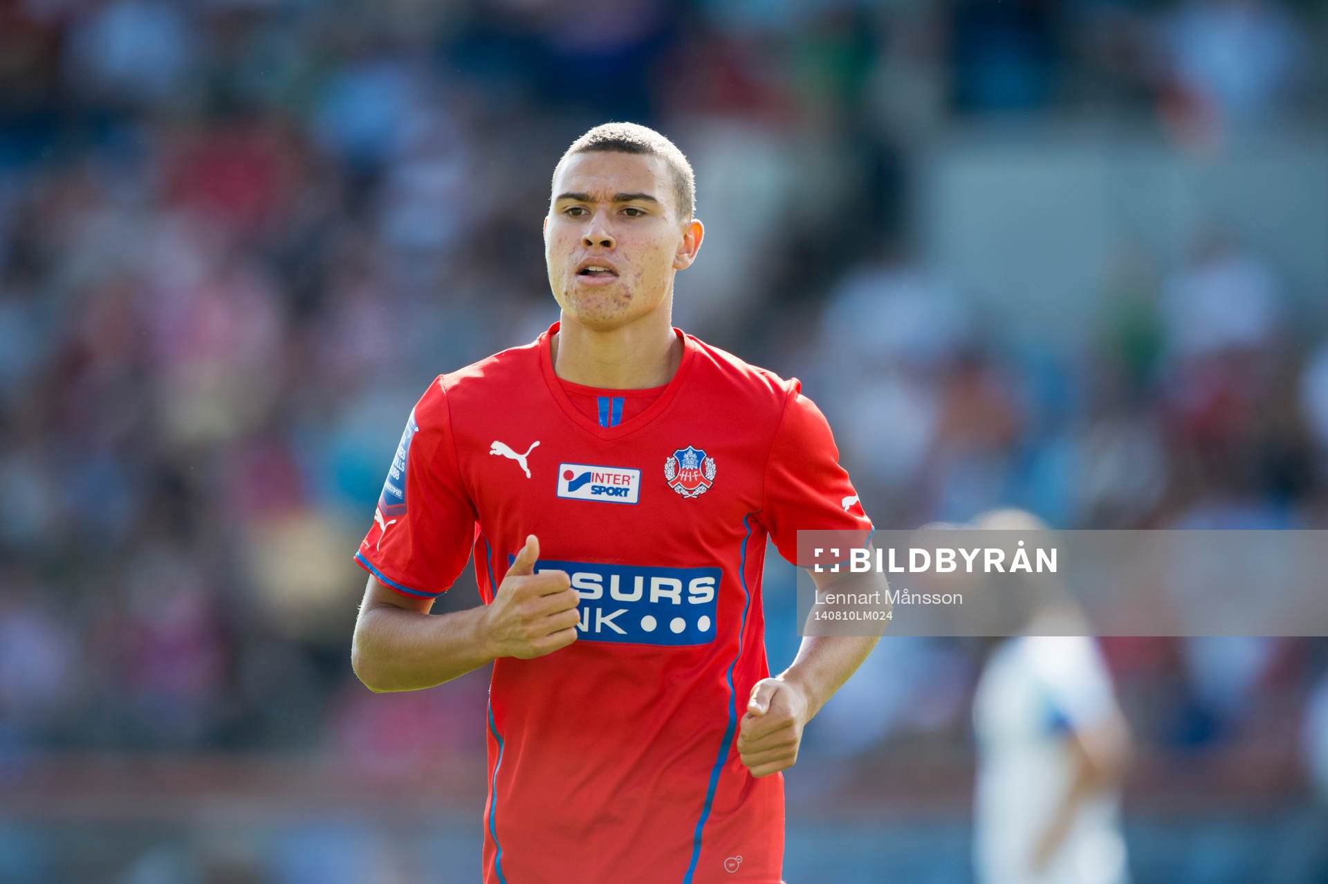 Helsingborgs Jordan Larsson i matchen i allsvenskan mellan