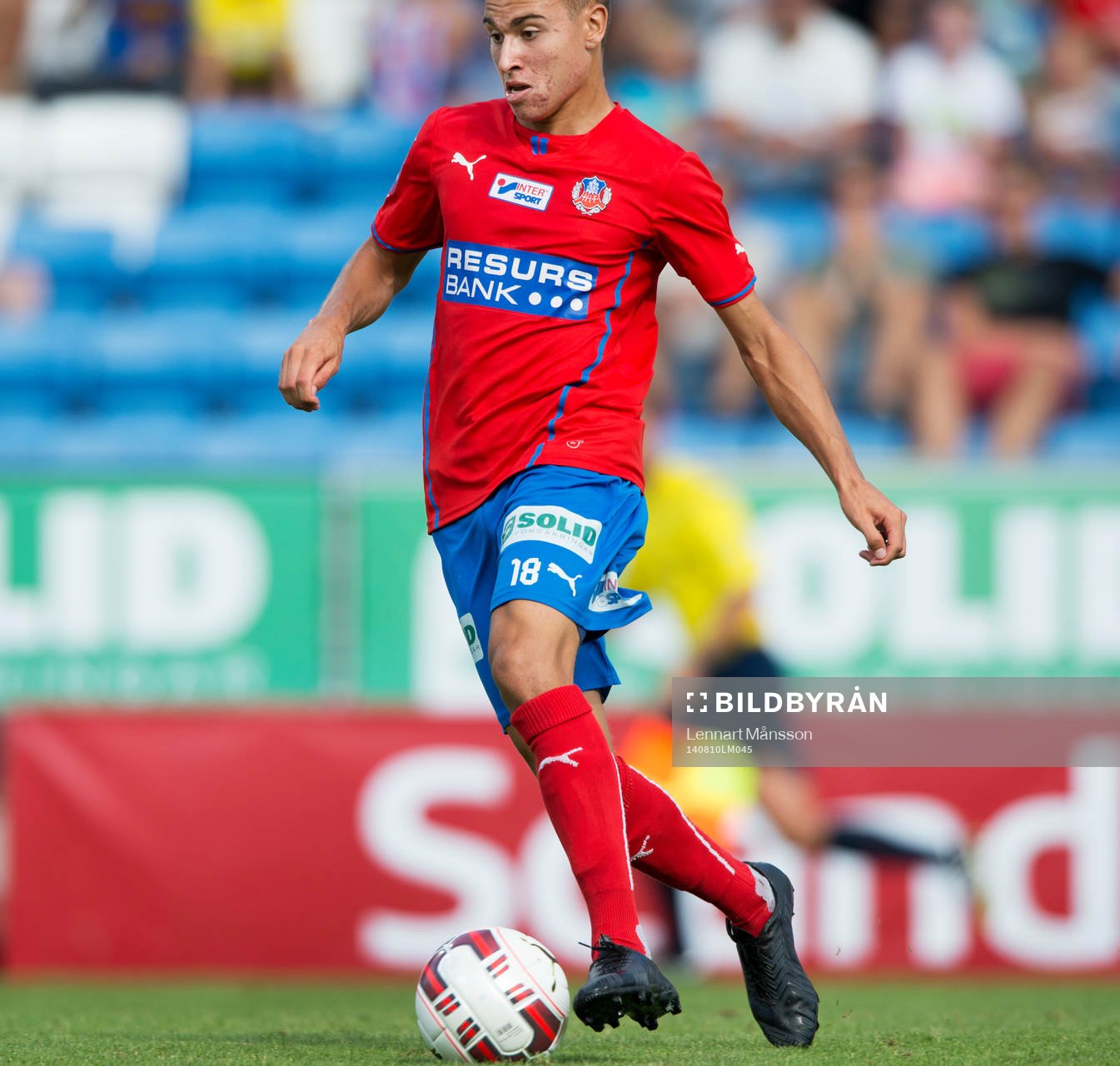 Helsingborgs Jordan Larsson i matchen i allsvenskan mellan