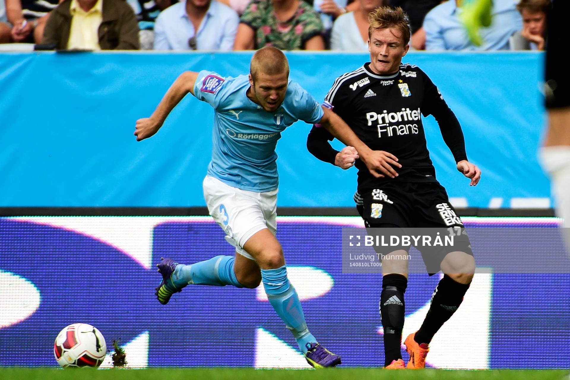 Malmö FFs Anton Tinnerholm och IFK Göteborgs Sam Larsson