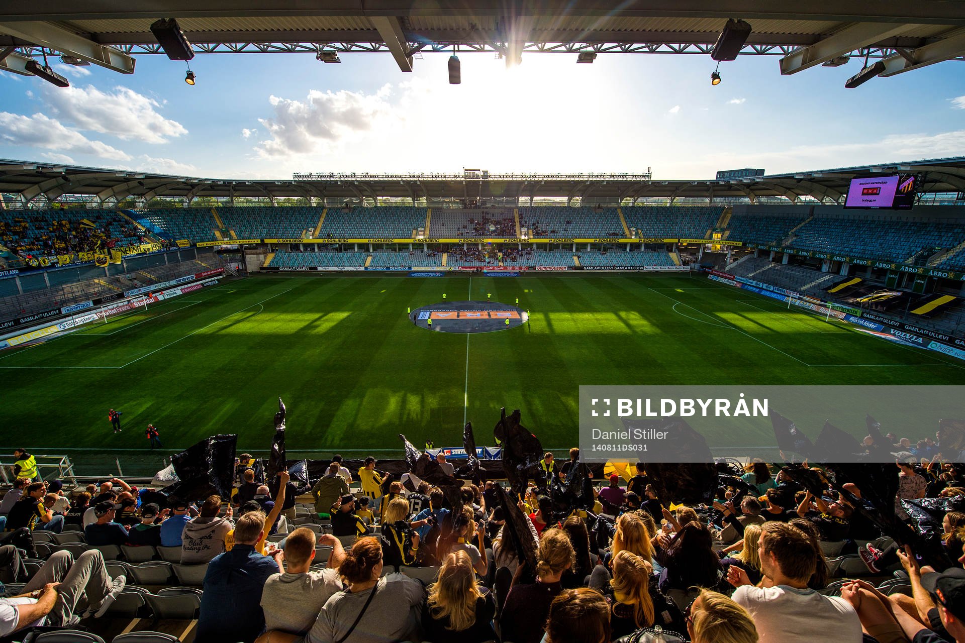 Vy över Gamla Ullevi innan fotbollsmatchen i Allsvenskan
