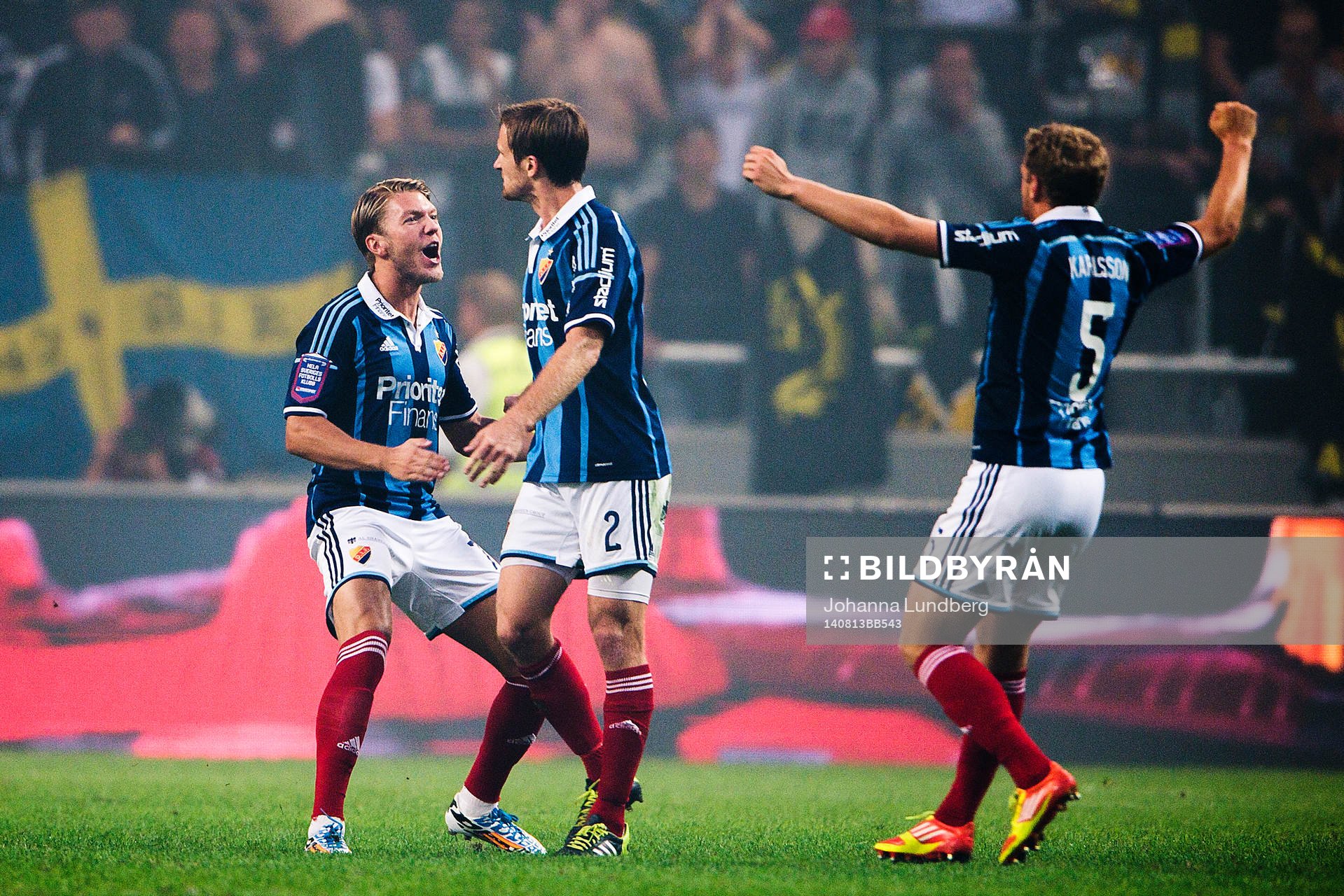 Djurgårdens Martin Broberg, Jesper Arvidsson och Stefan
