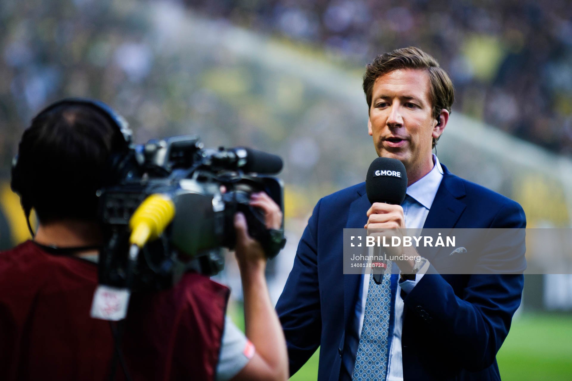 Cmores Jonas Dahlquist under fotbollsmatchen i Allsvenskan mellan AIK och Djurgården den 13 augusti 2014 i Stockholm. 