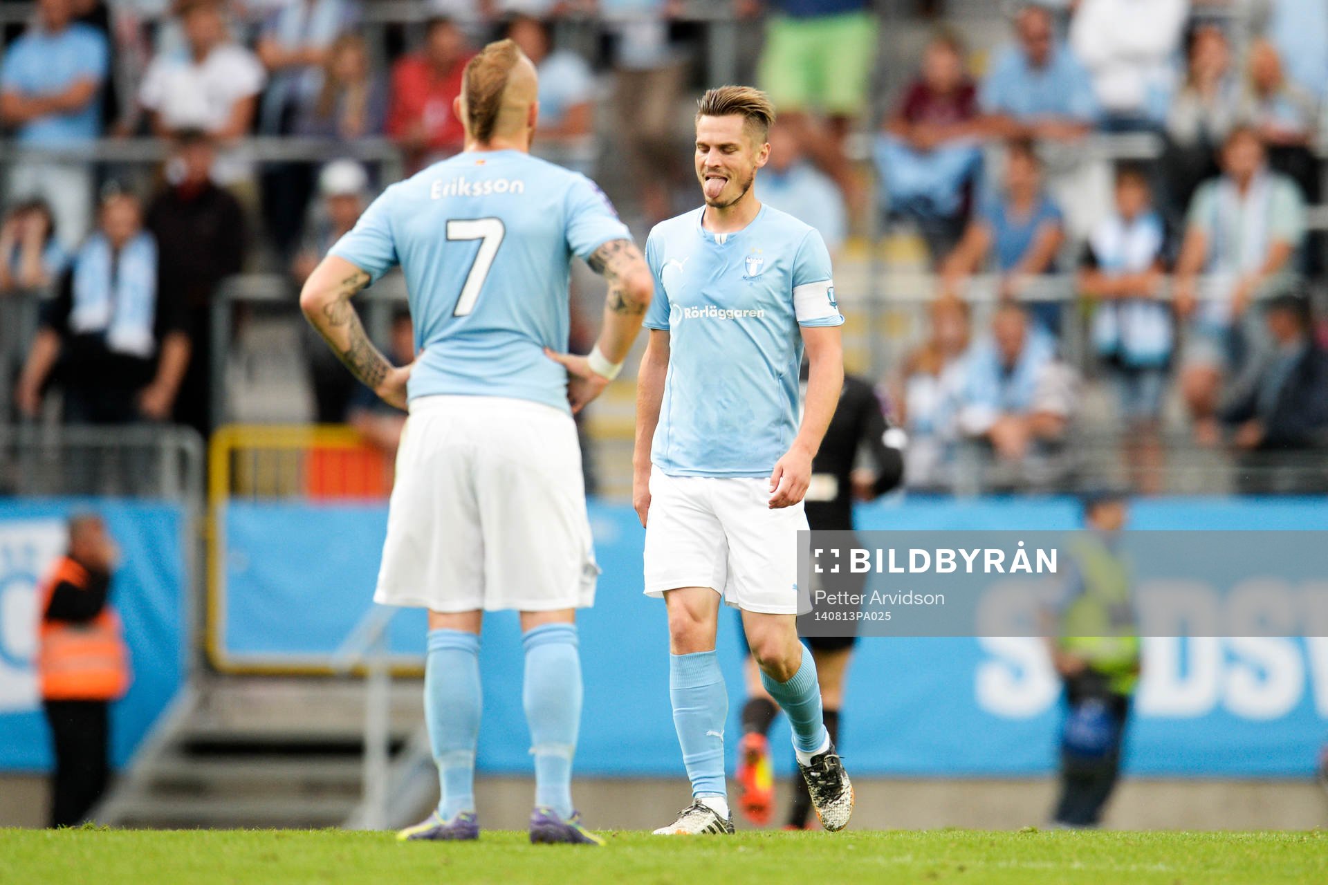 Malmö FFs Magnus Eriksson och Markus Rosenberg deppar