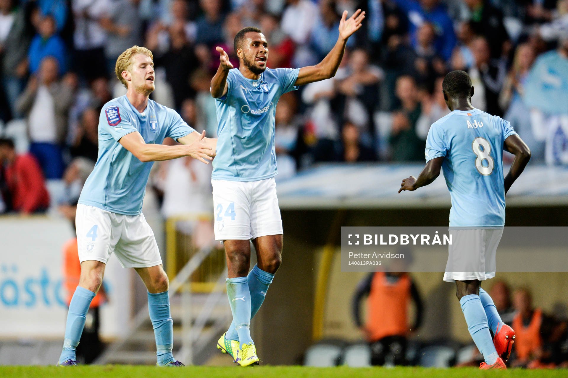 Malmö FFs Filip Helander, Isaac Kiese Thelin och Enock