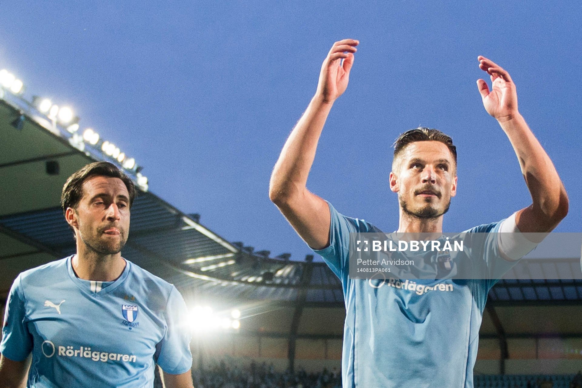 Malmö FFs Matias Concha och Markus Rosenberg tackar