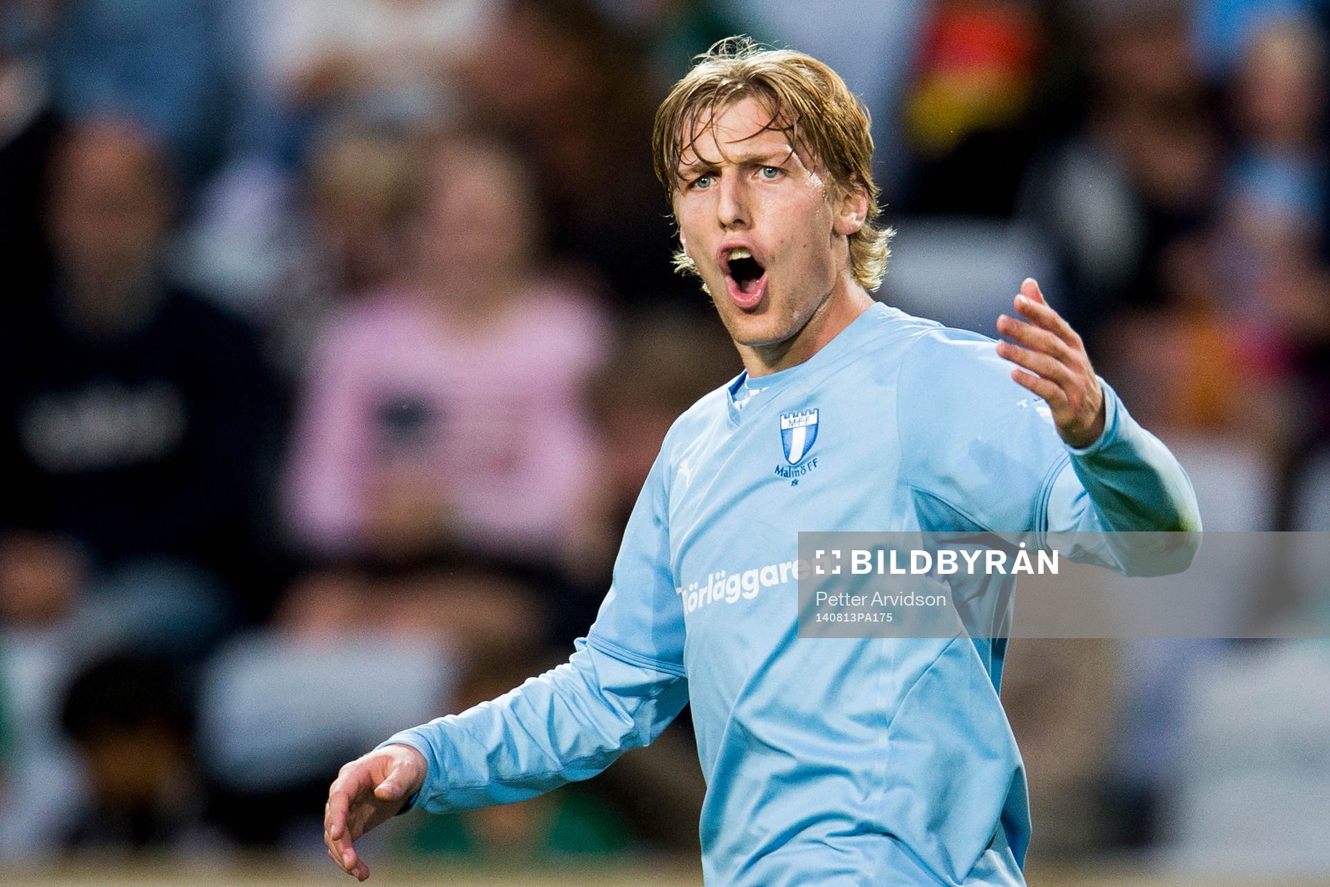 Malmö FFs Emil Forsberg under fotbollsmatchen i Allsvenskan mellan Malmö FF och Örebro den 13 augusti 2014 i Malmö.