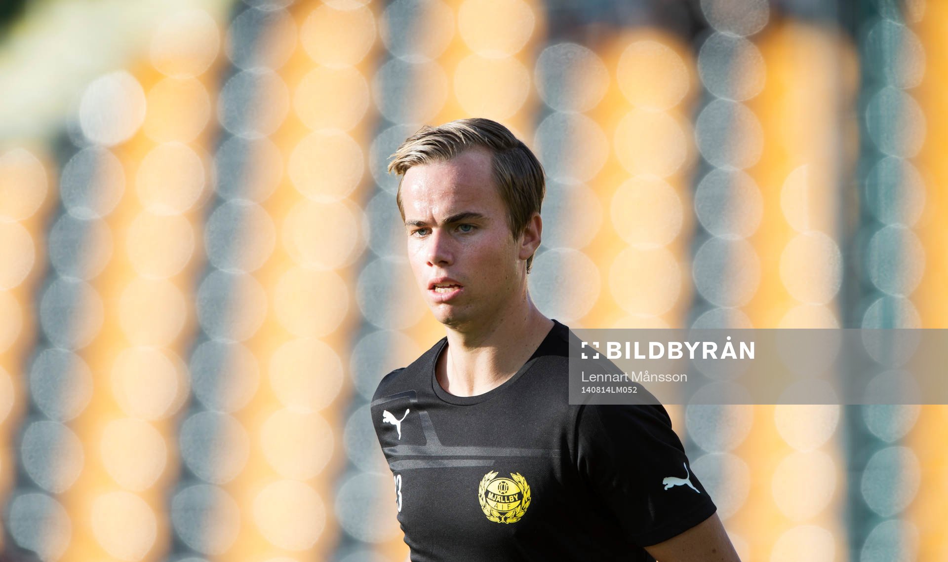 Mjällbys Andreas Blomqvist i den allsvenska matchen mellan Mjällby och Norrköping i Hällevik 14 augusti 2014.