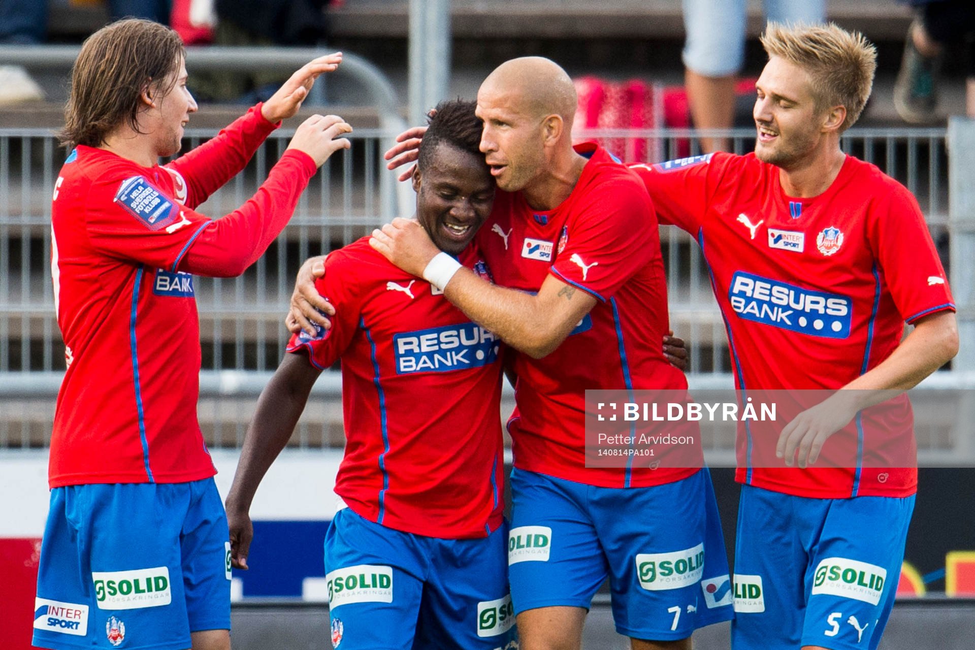 Helsingborgs Darijan Bojanic, David Accam, Mattias