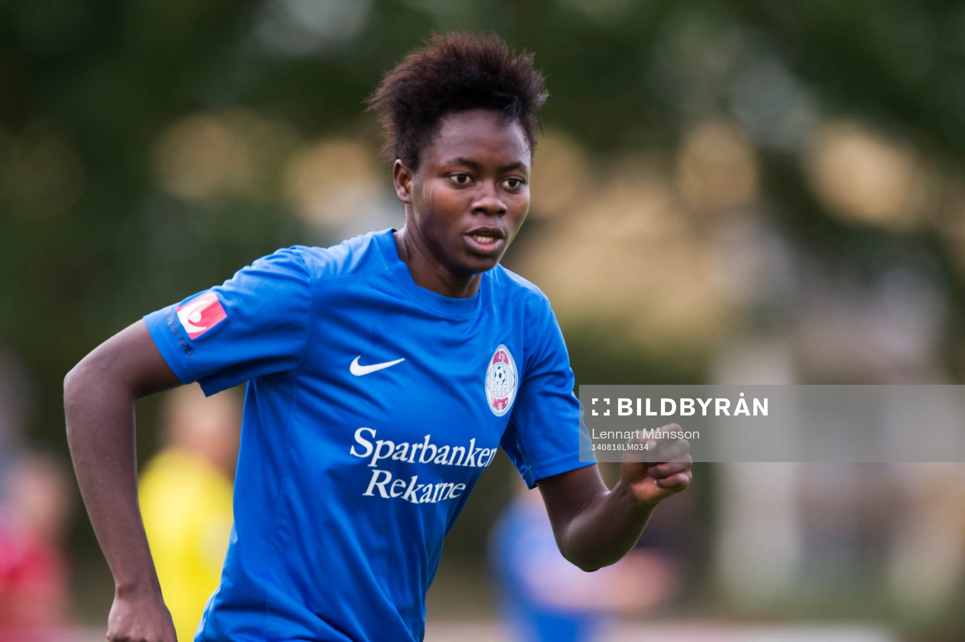 Eskilstunas Gaelle Enganamouit i matchen i damallsvenskan mellan Kristianstad och Eskilstuna i Kristianstad 16 augusti 2014.