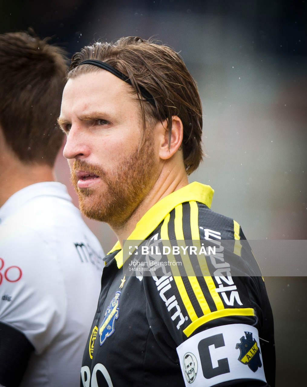 AIK:s Nils-Eric Johansson under fotbollsmatchen  i allsvenskan mellan Örebro och AIK den 17 augusti 2014 i Örebro.