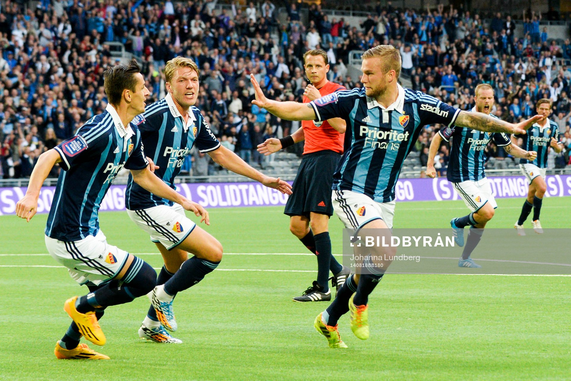 Djurgårdens Aleksander Faltsetas jublar