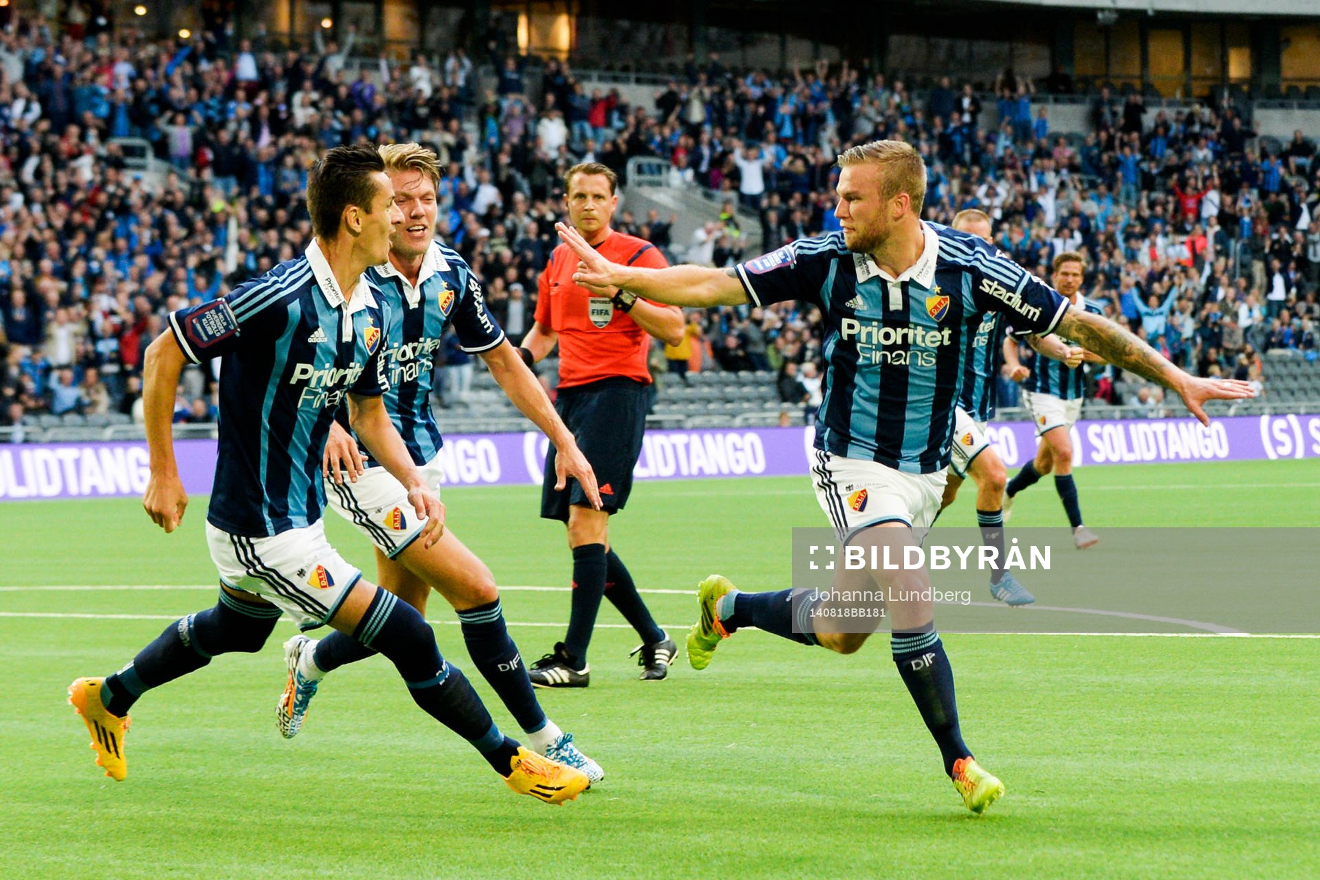 Djurgårdens Aleksander Faltsetas jublar