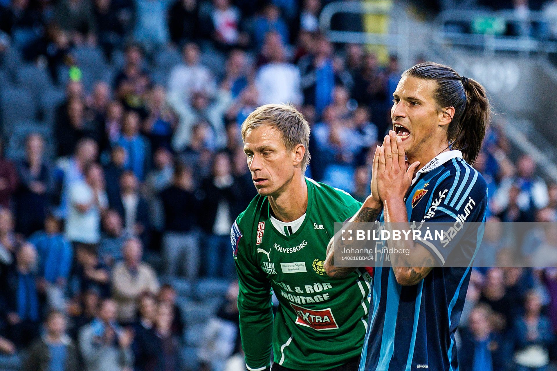 Djurgårdens Aleksandar Prijovic deppar framför Mjällbys