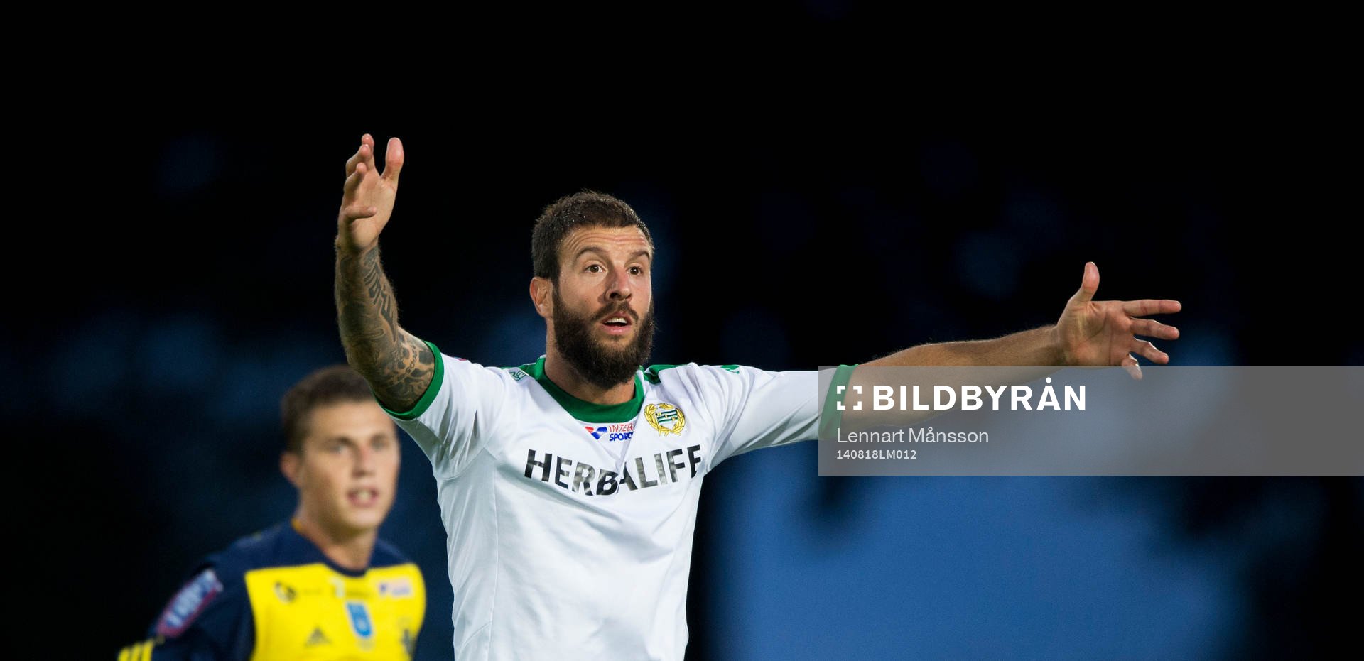 Hammarbys Andreas Haddad i matchen i Superettan mellan Ängelholm och Hammarby 18 augusti 2014.