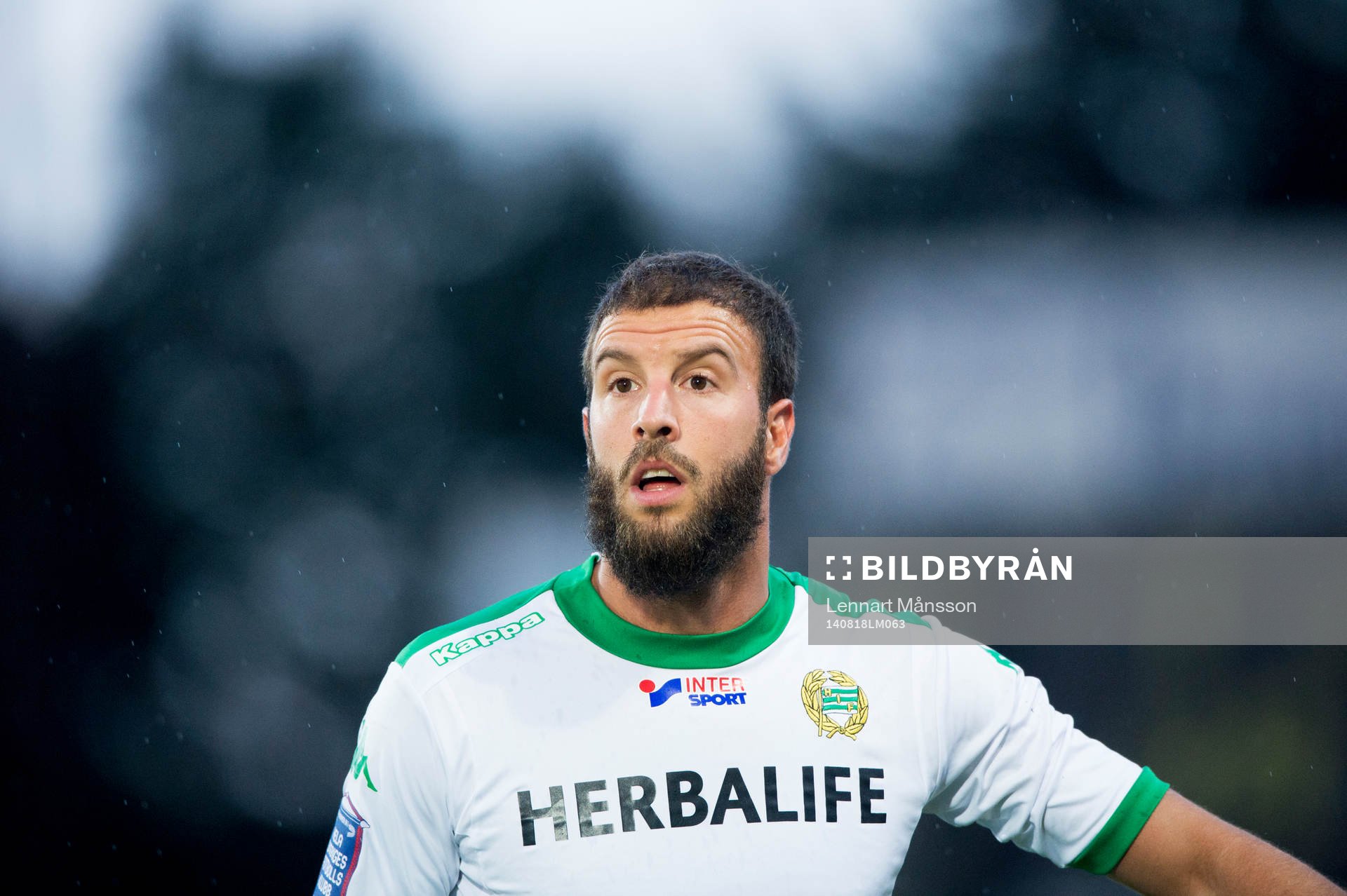 Hammarbys Andreas Haddad i matchen i Superettan mellan
