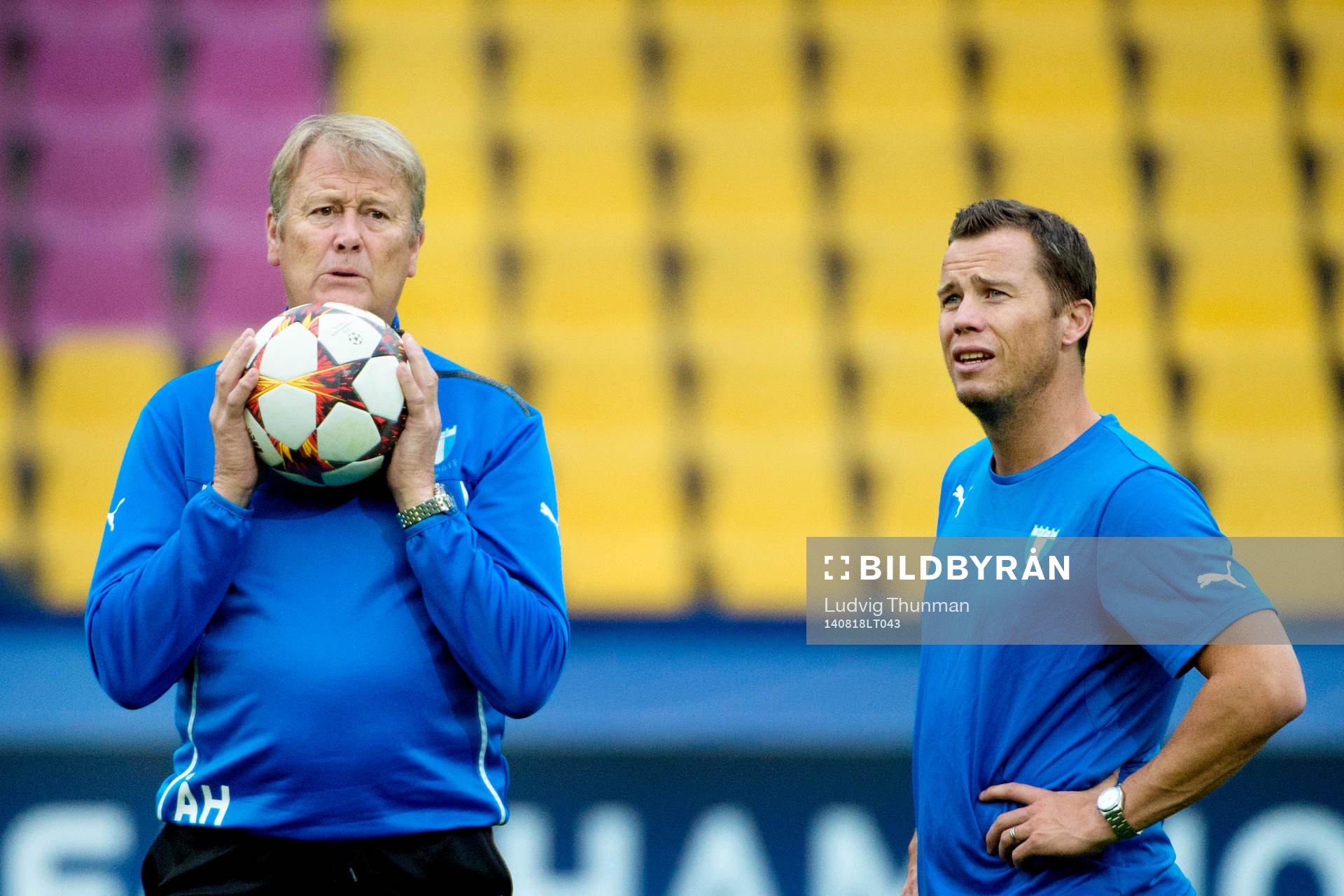 Malmö FFs tränare Åge Hareide och sportchef Daniel
