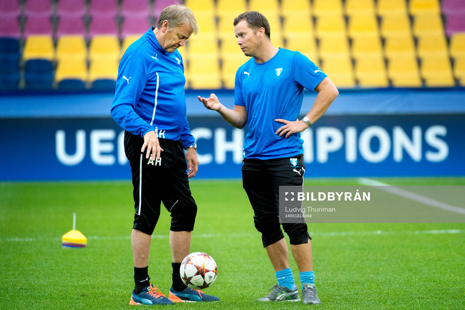 Malmö FFs tränare Åge Hareide och sportchef Daniel