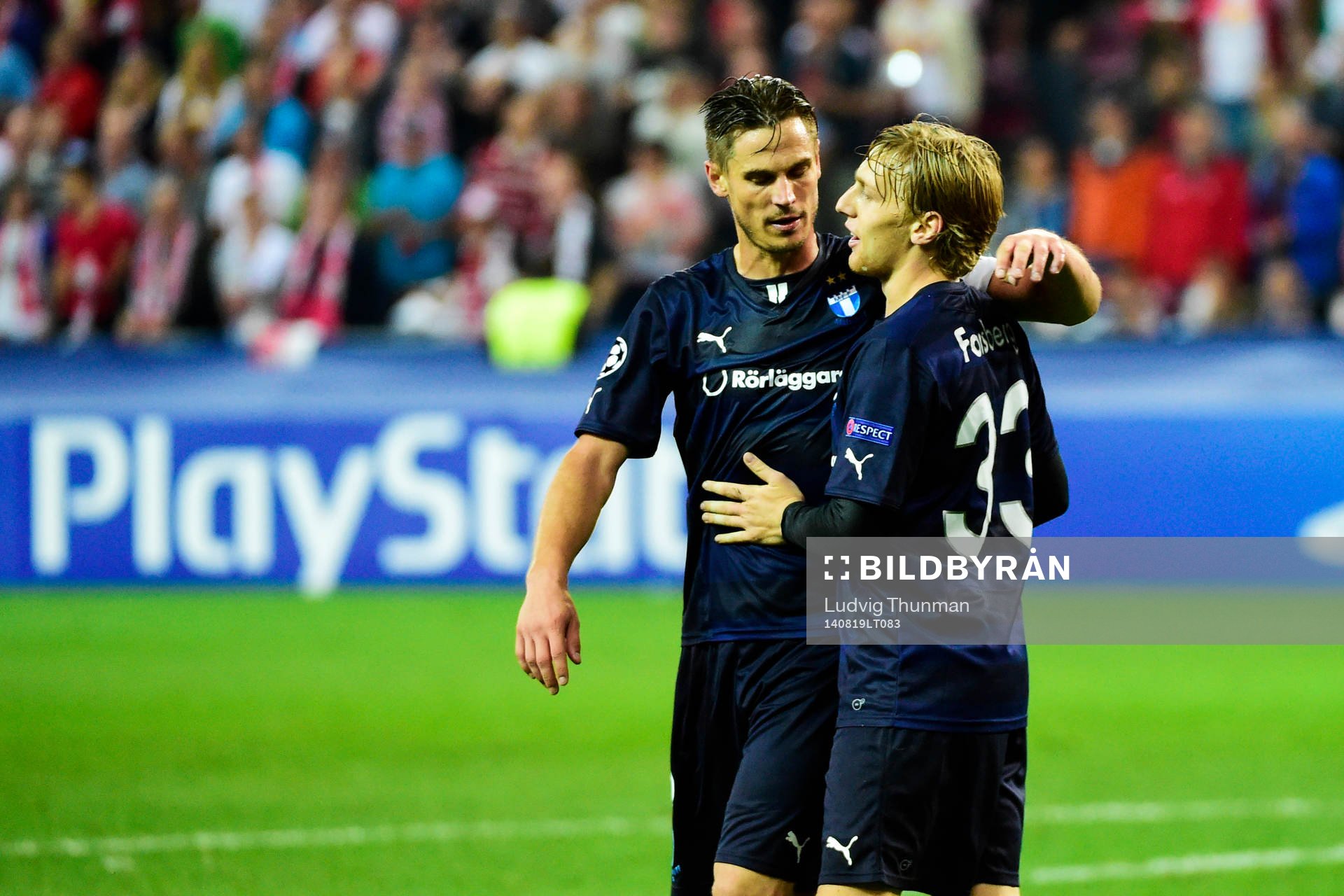 Malmö FFs Markus Rosenberg och Emil Forsberg jublar