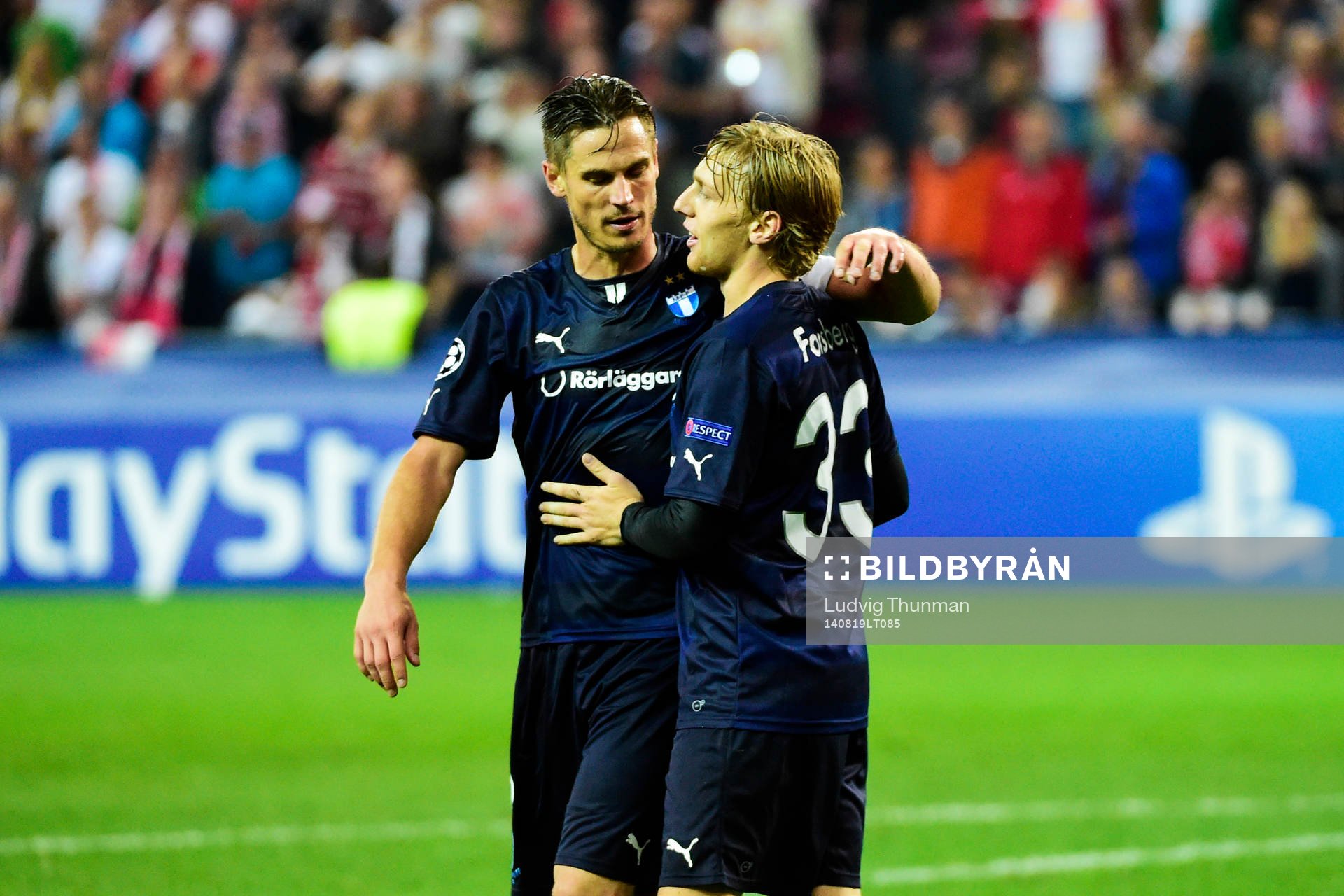 Malmö FFs Markus Rosenberg och Emil Forsberg jublar
