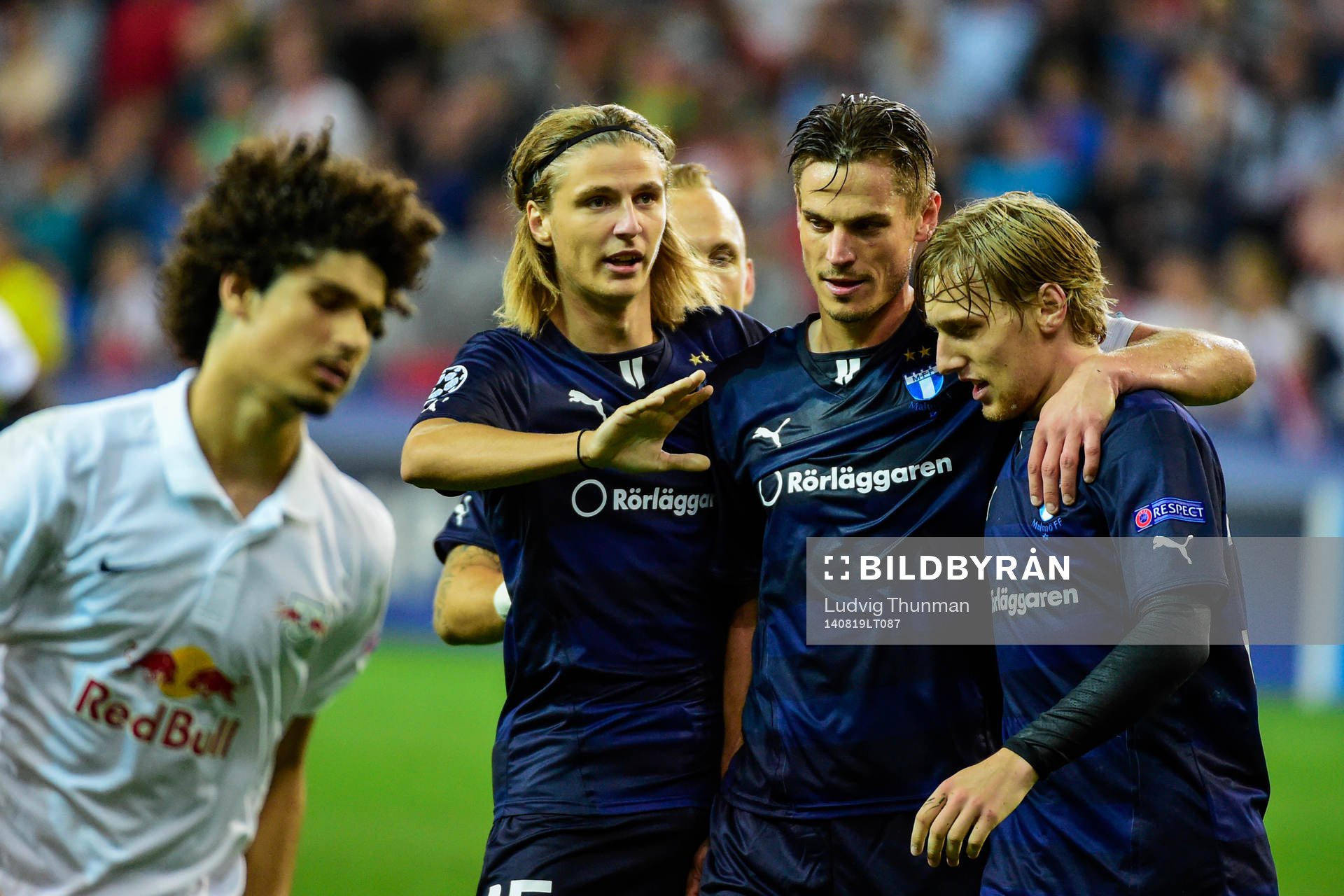 Malmö FFs Pawel Cibicki Markus Rosenberg och Emil Forsberg