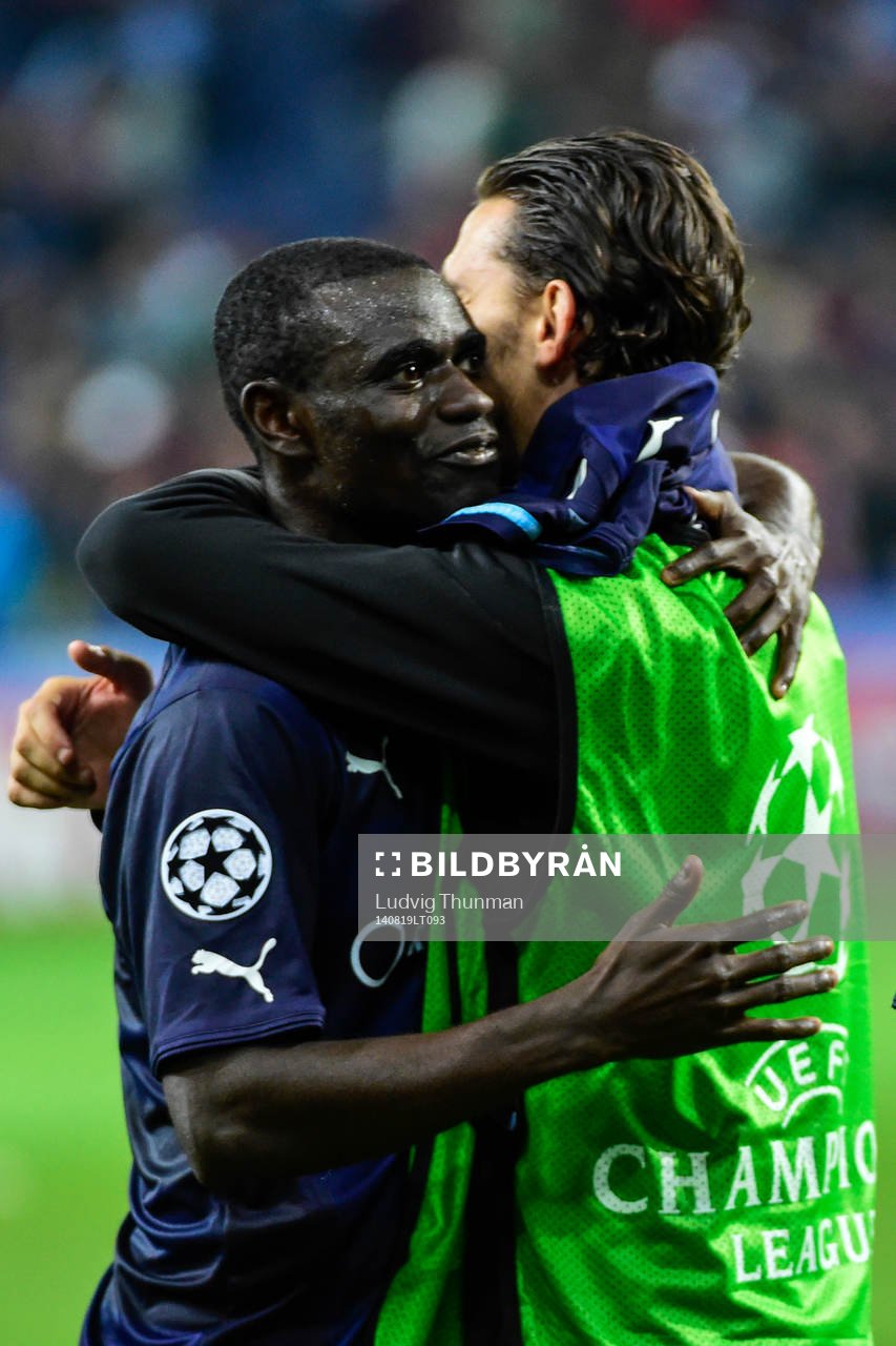 Malmö FFs Enock Kofi Adu och Agon Mehmeti  jublar