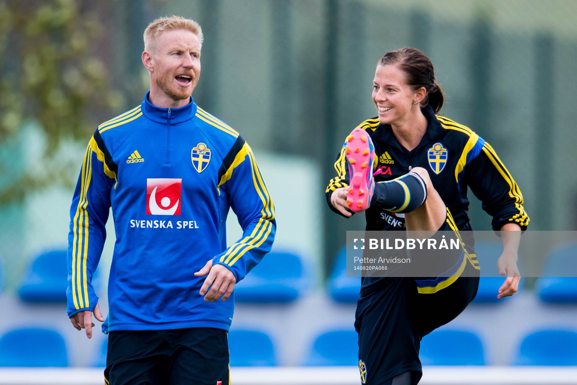 Sveriges sjukgymnast Jörgen Sandberg och Lotta Schelin